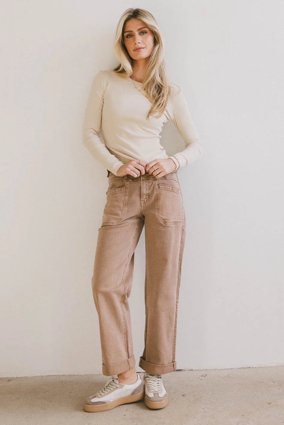 Lexie Ribbed Top in Beige - FINAL SALE - Image 4