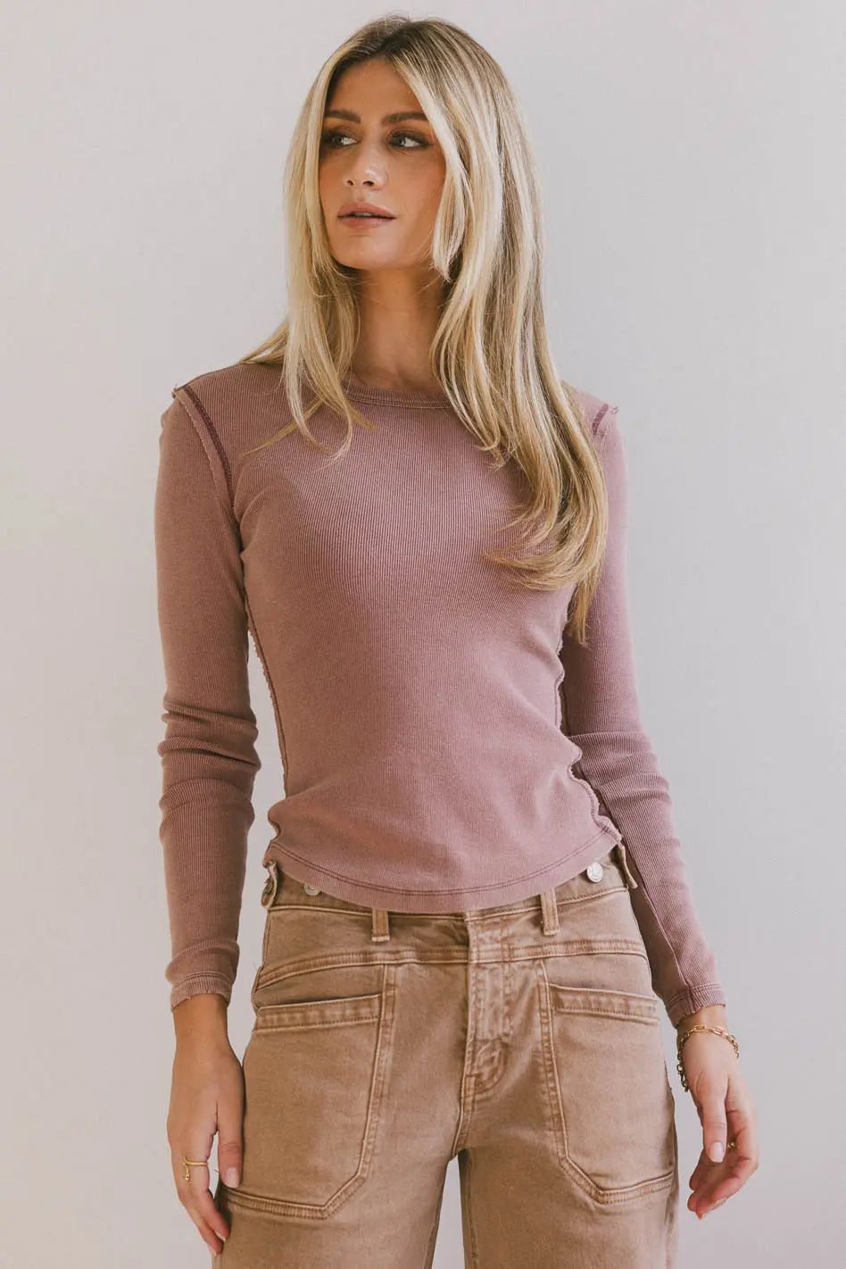 Lexie Ribbed Top in Berry - FINAL SALE