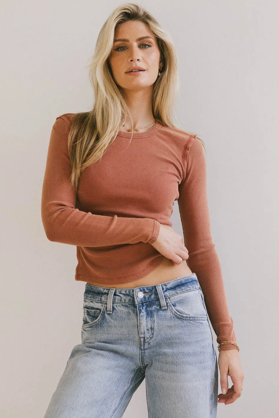 Lexie Ribbed Top in Red - FINAL SALE