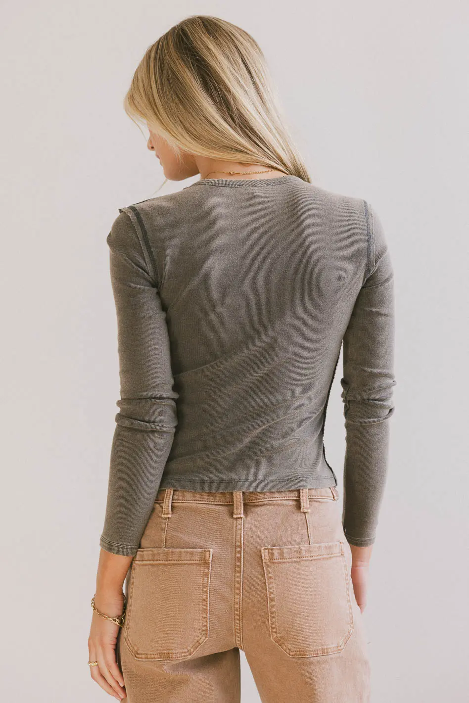 Lexie Ribbed Top in Teal - FINAL SALE - Image 4