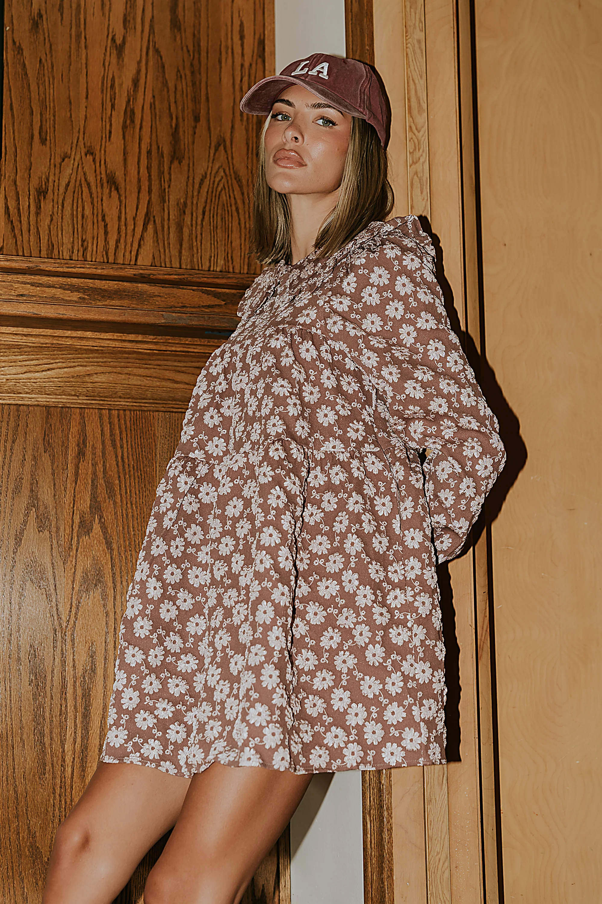 Liam Floral Mini Dress in Mauve - FINAL SALE - Image 5