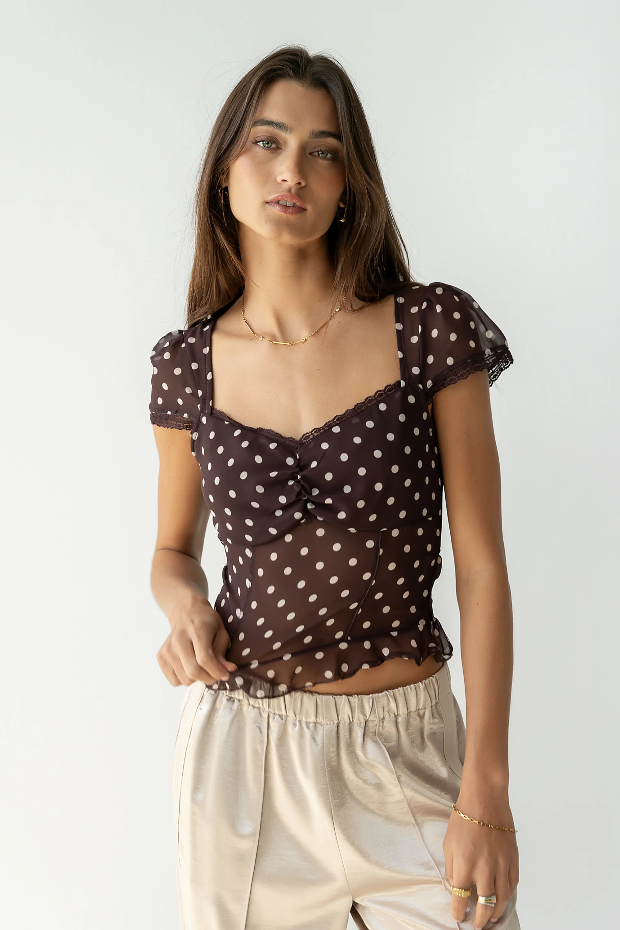 Liam Sheer Polka Dot Top - FINAL SALE - Image 3