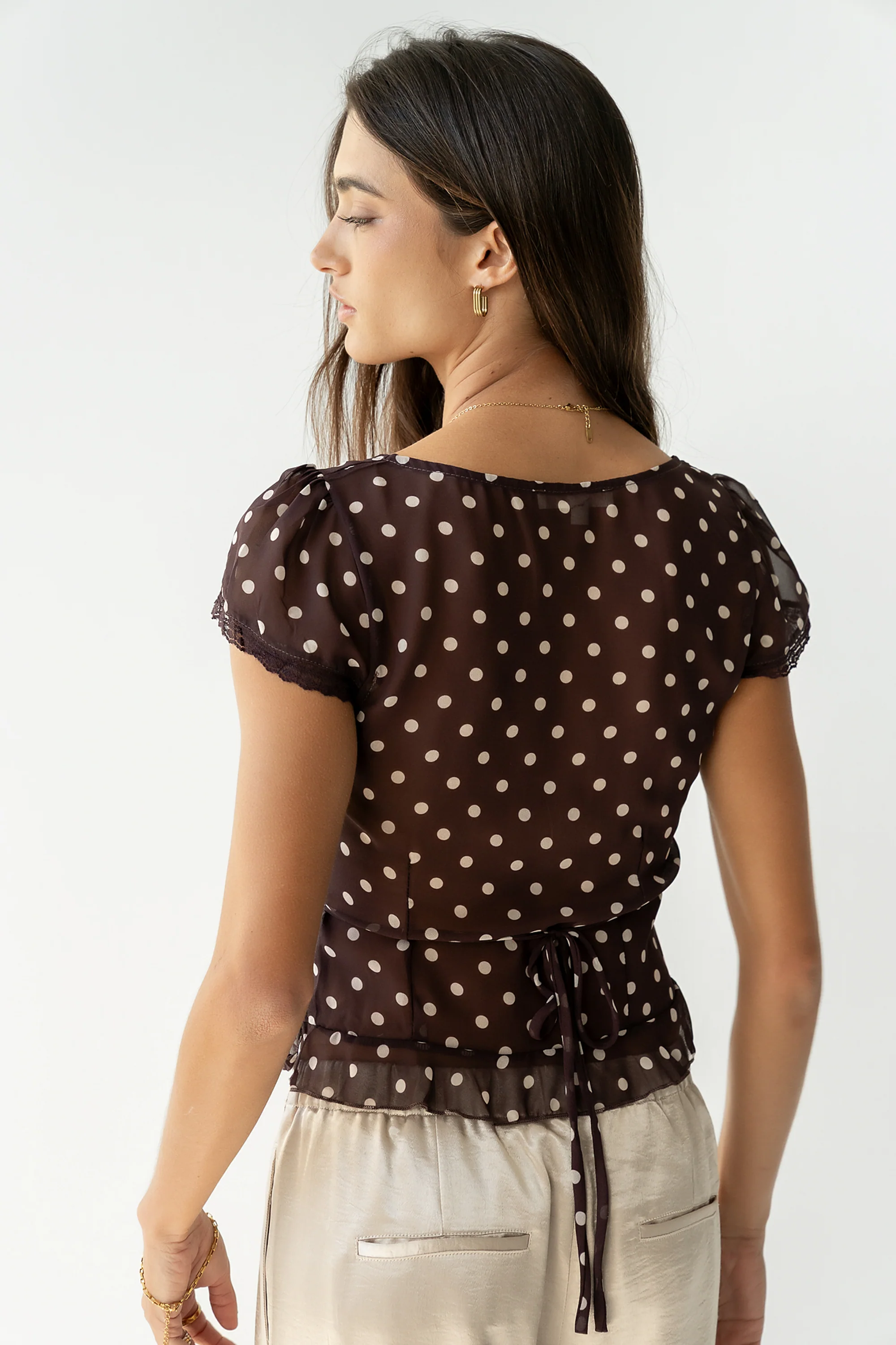 Liam Sheer Polka Dot Top - FINAL SALE - Image 4