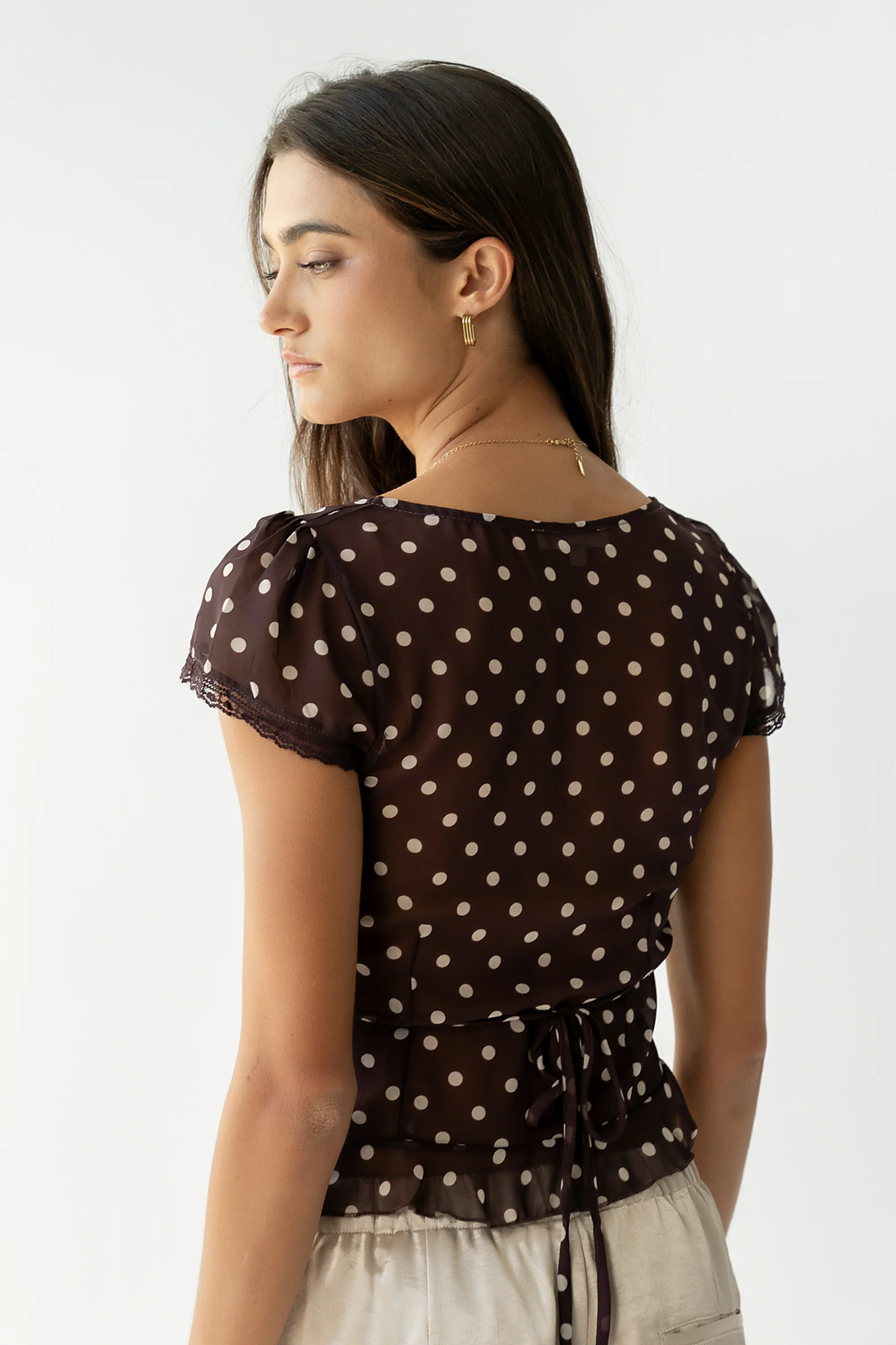 Liam Sheer Polka Dot Top - FINAL SALE - Image 7