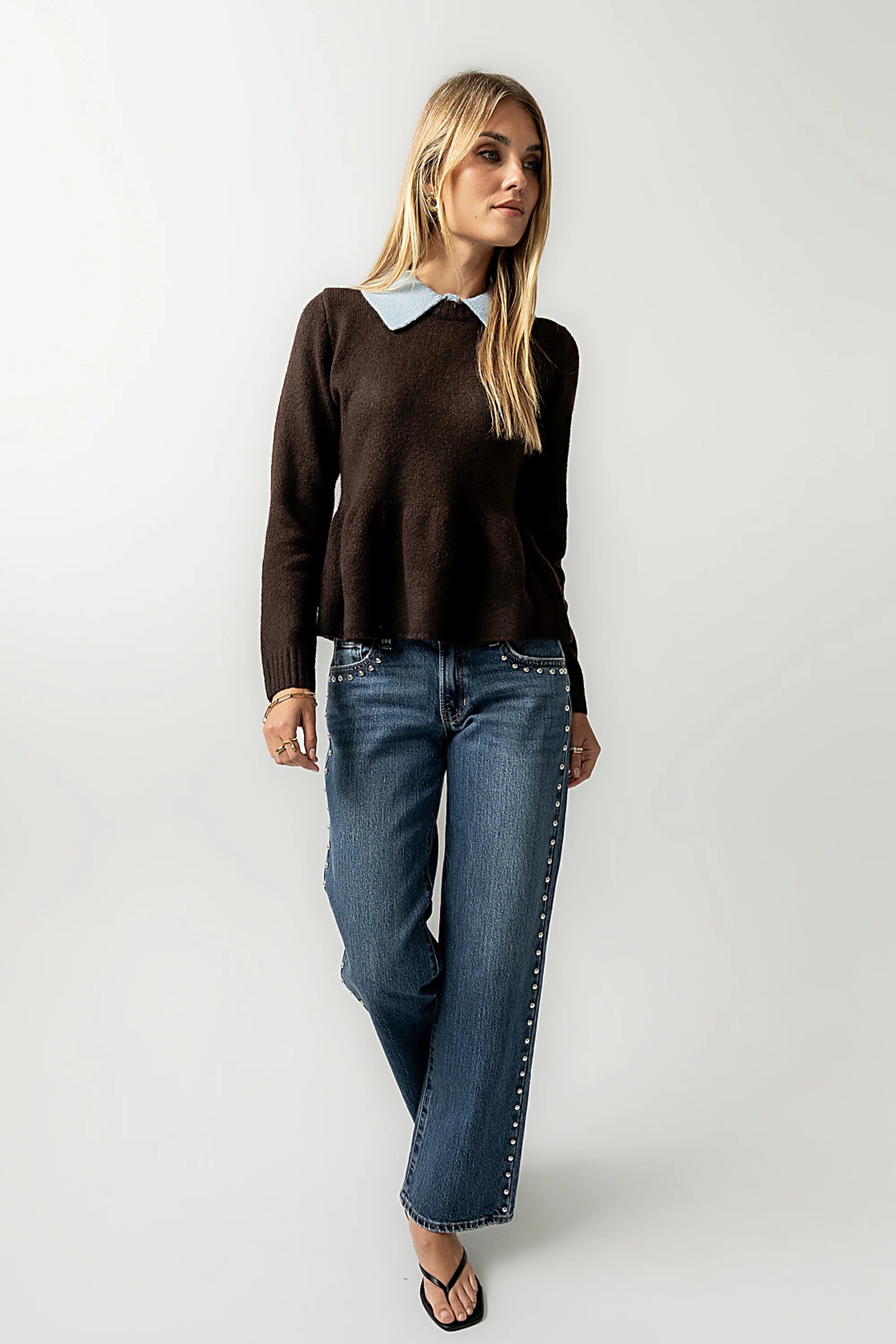Libby Peplum Sweater in Brown - FINAL SALE - Image 2
