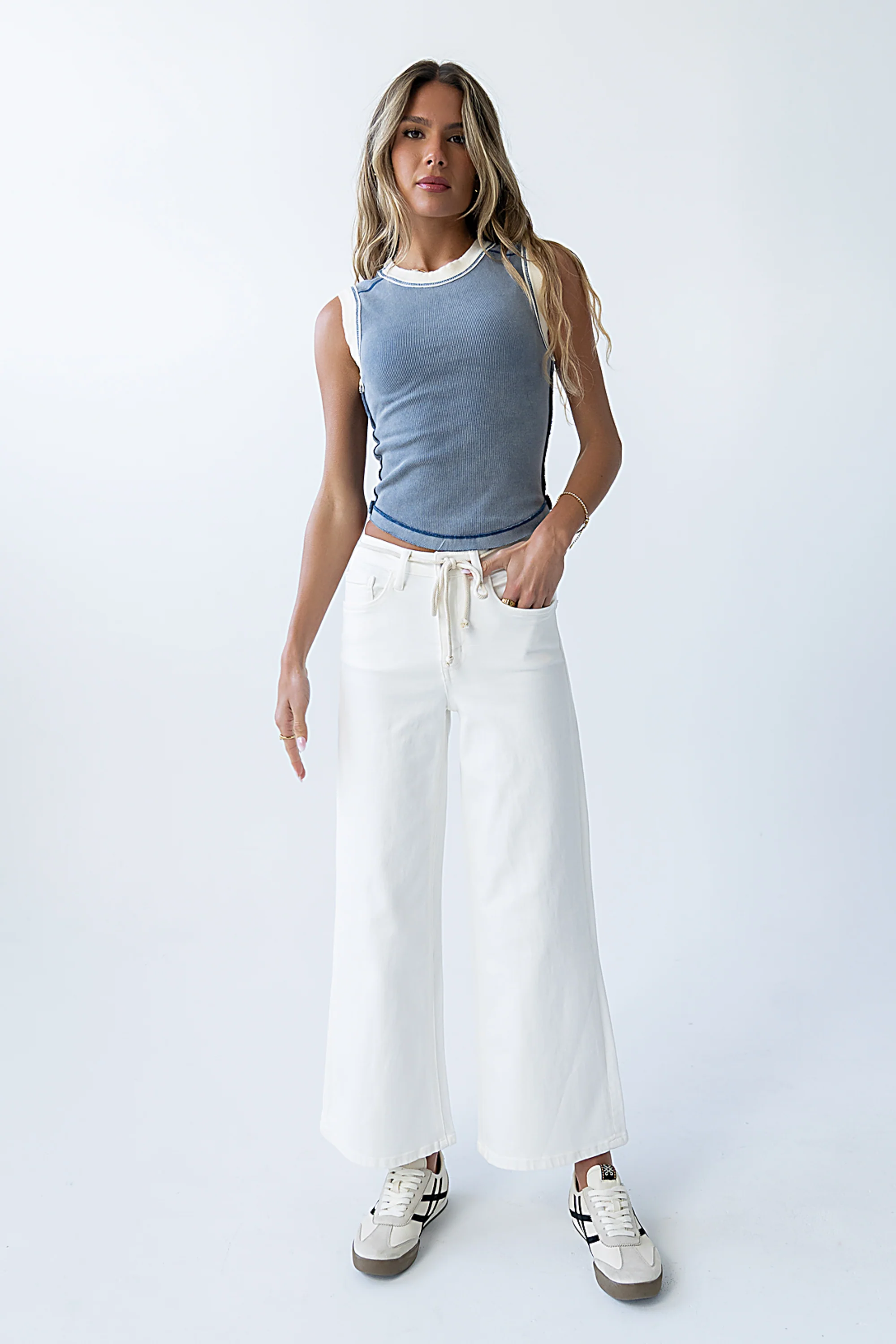 Lilah Reverse Seam Tank in Indigo - Image 8