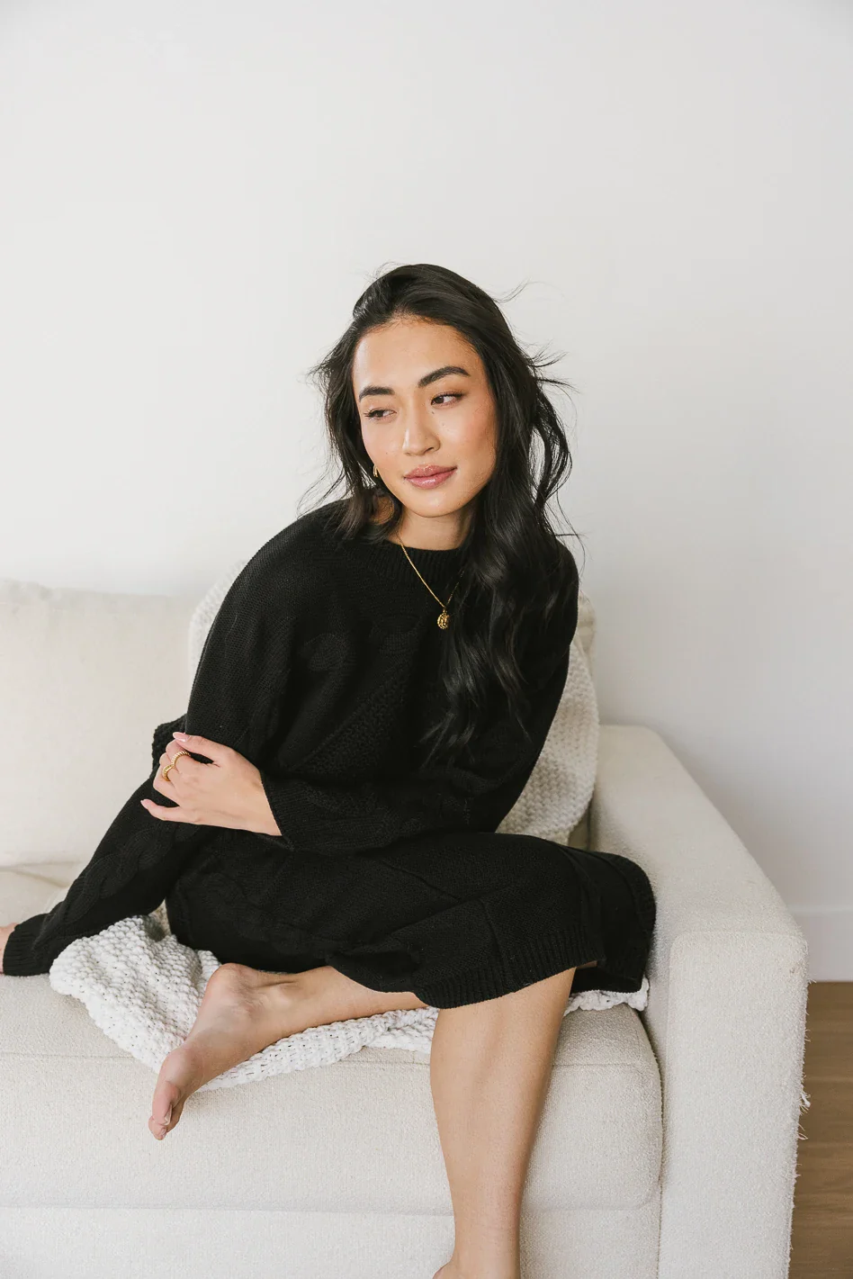 Lilly Cable Knit Skirt in Black - FINAL SALE - Image 4