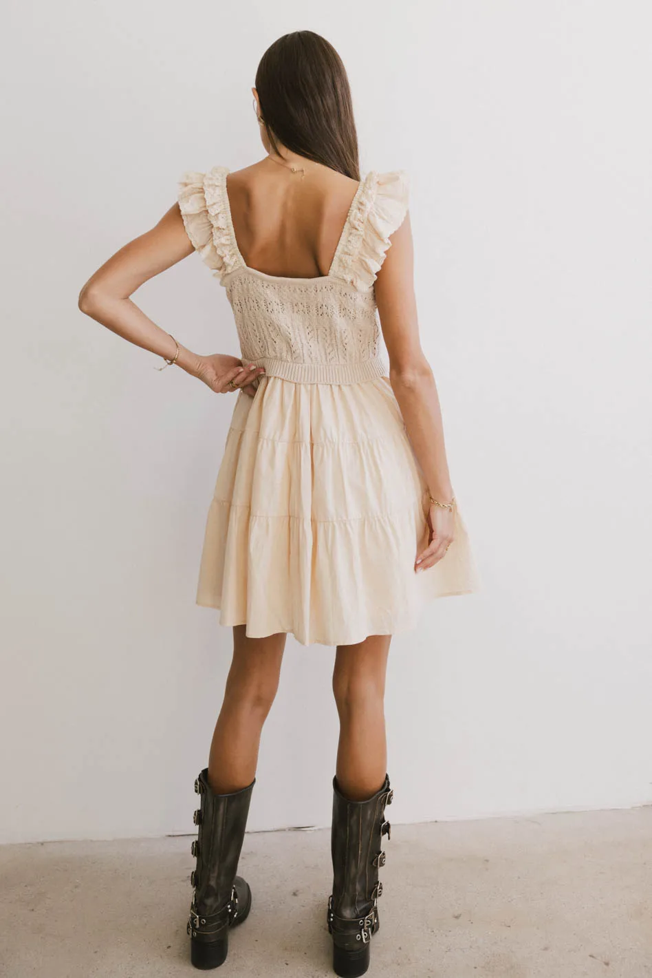 Lindie Knit Bodice Mini Dress - FINAL SALE - Image 3