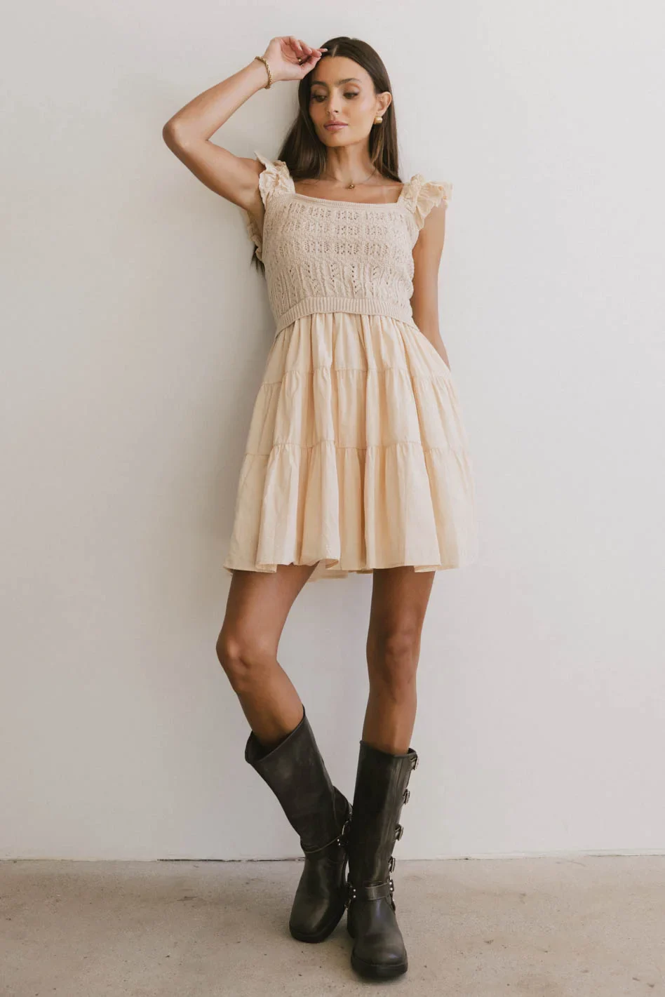 Lindie Knit Bodice Mini Dress - FINAL SALE - Image 4