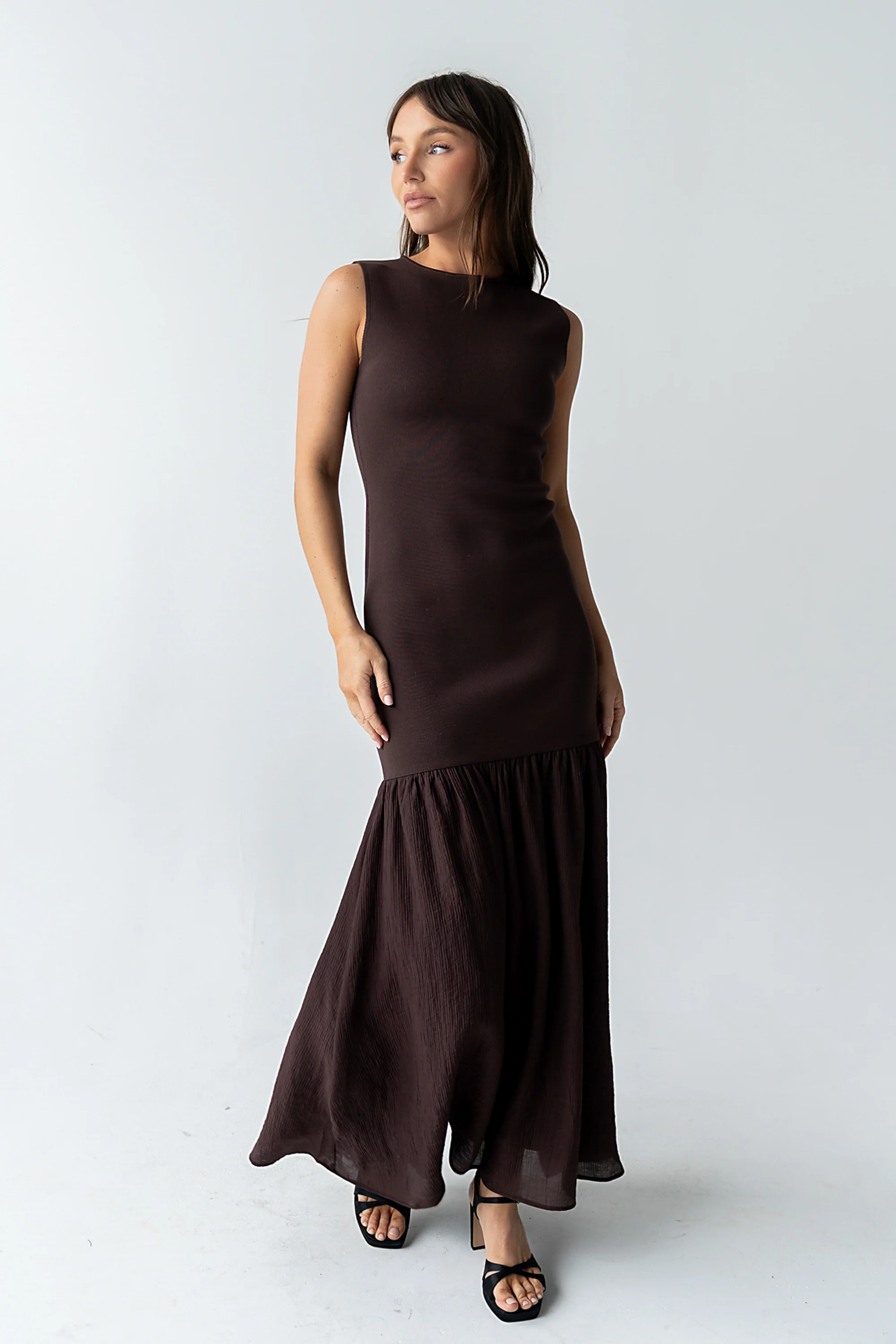 Lindsey Mermaid Maxi Dress in Brown - FINAL SALE - Image 7