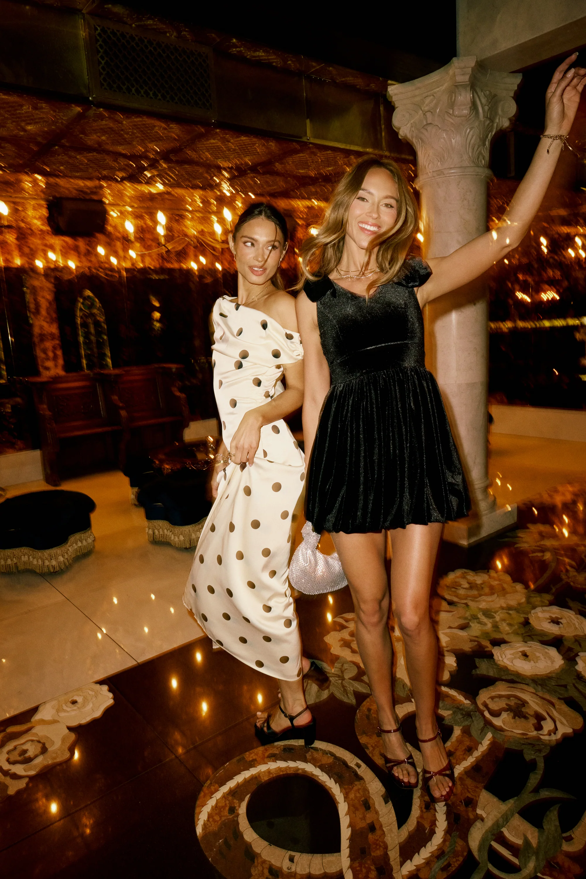 Liora Velvet Mini Dress in Black - Image 4