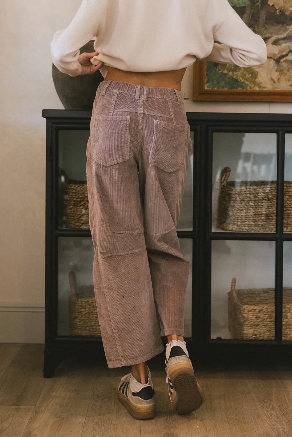 Lisette Barrel Jean in Mauve Courduroy - FINAL SALE - Image 4