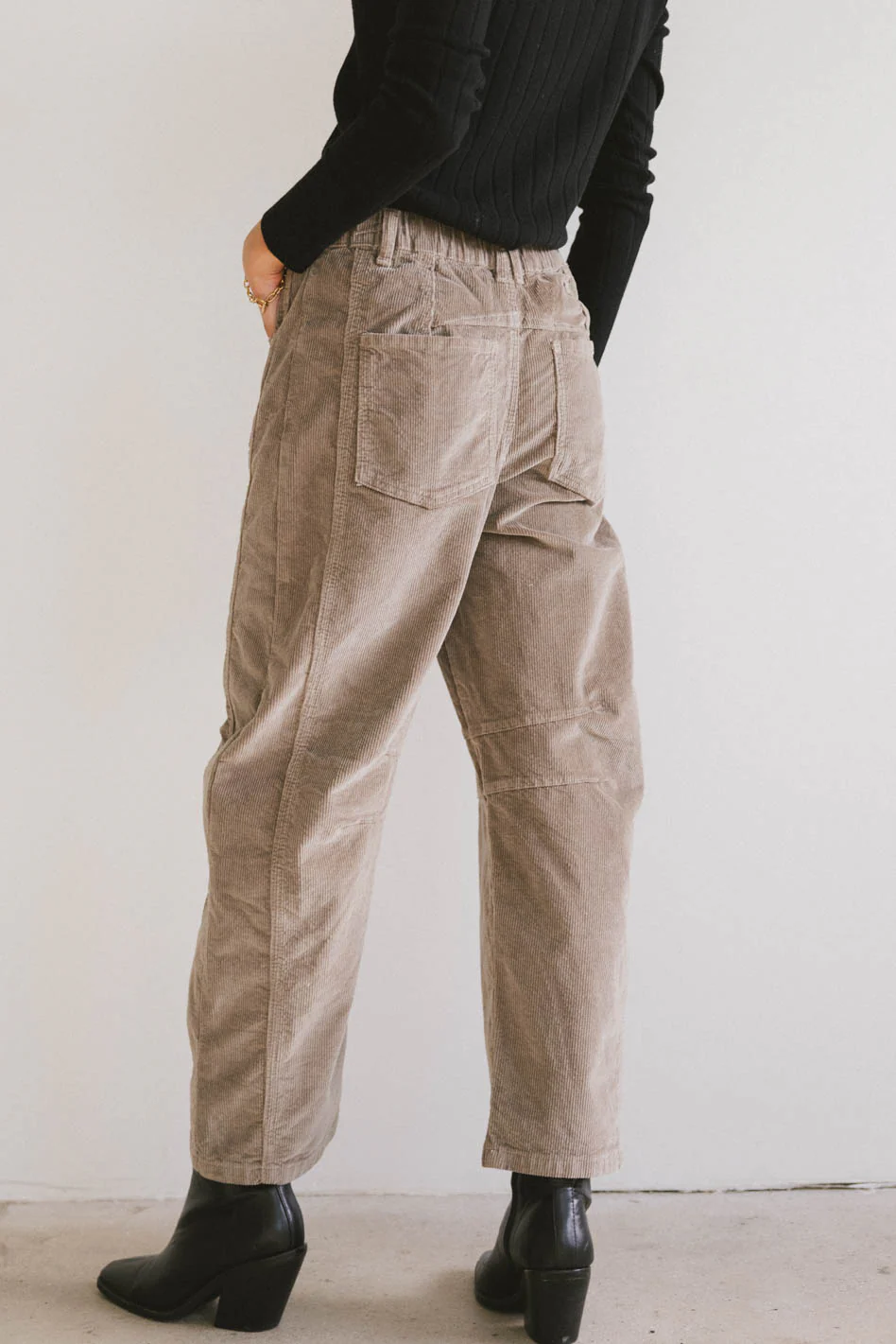 Lisette Barrel Jean in Taupe Corduroy - FINAL SALE - Image 4
