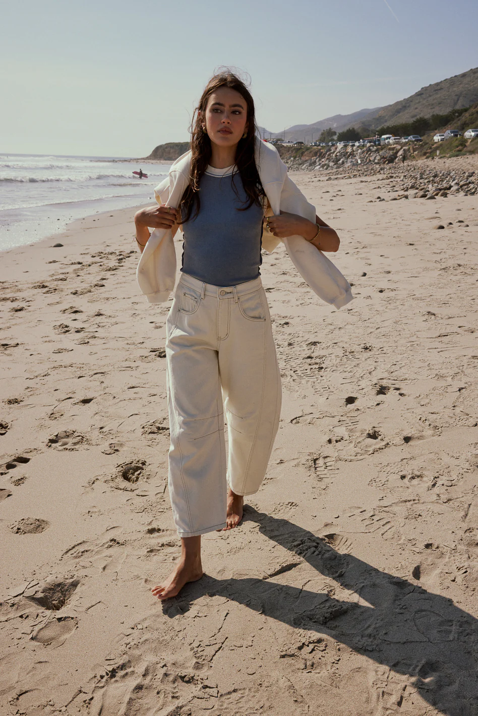 Lisette Barrel Jeans in Cream - FINAL SALE - Image 2