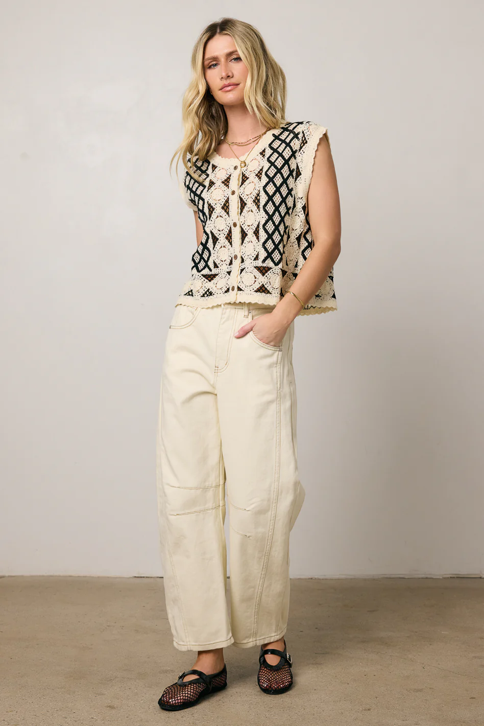 Lisette Barrel Jeans in Cream - FINAL SALE - Image 6