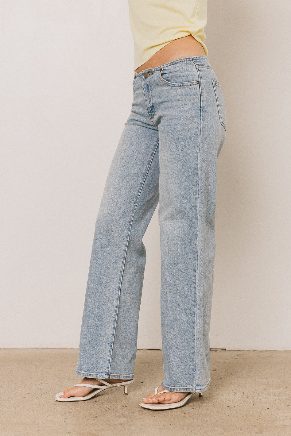 Livy No Waistband Straight Leg Jeans in Light Wash - FINAL SALE - Image 3