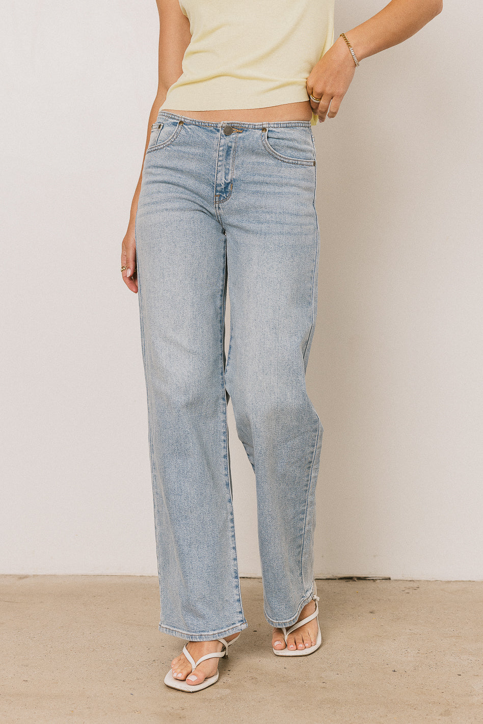 Livy No Waistband Straight Leg Jeans in Light Wash - FINAL SALE - Image 4
