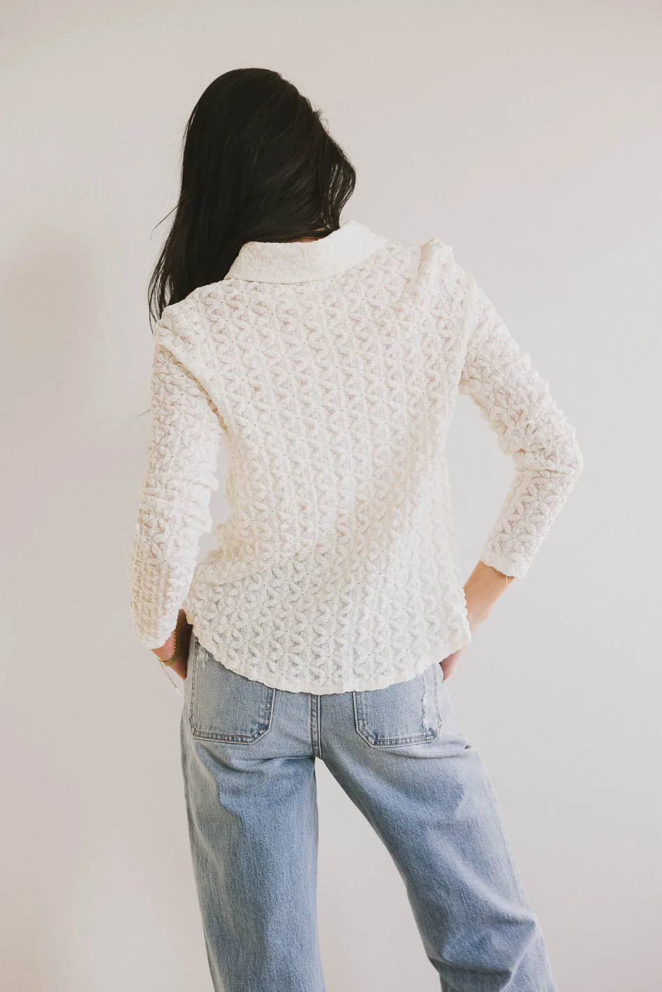 Lockie Lace Button Up in Cream - FINAL SALE - Image 3