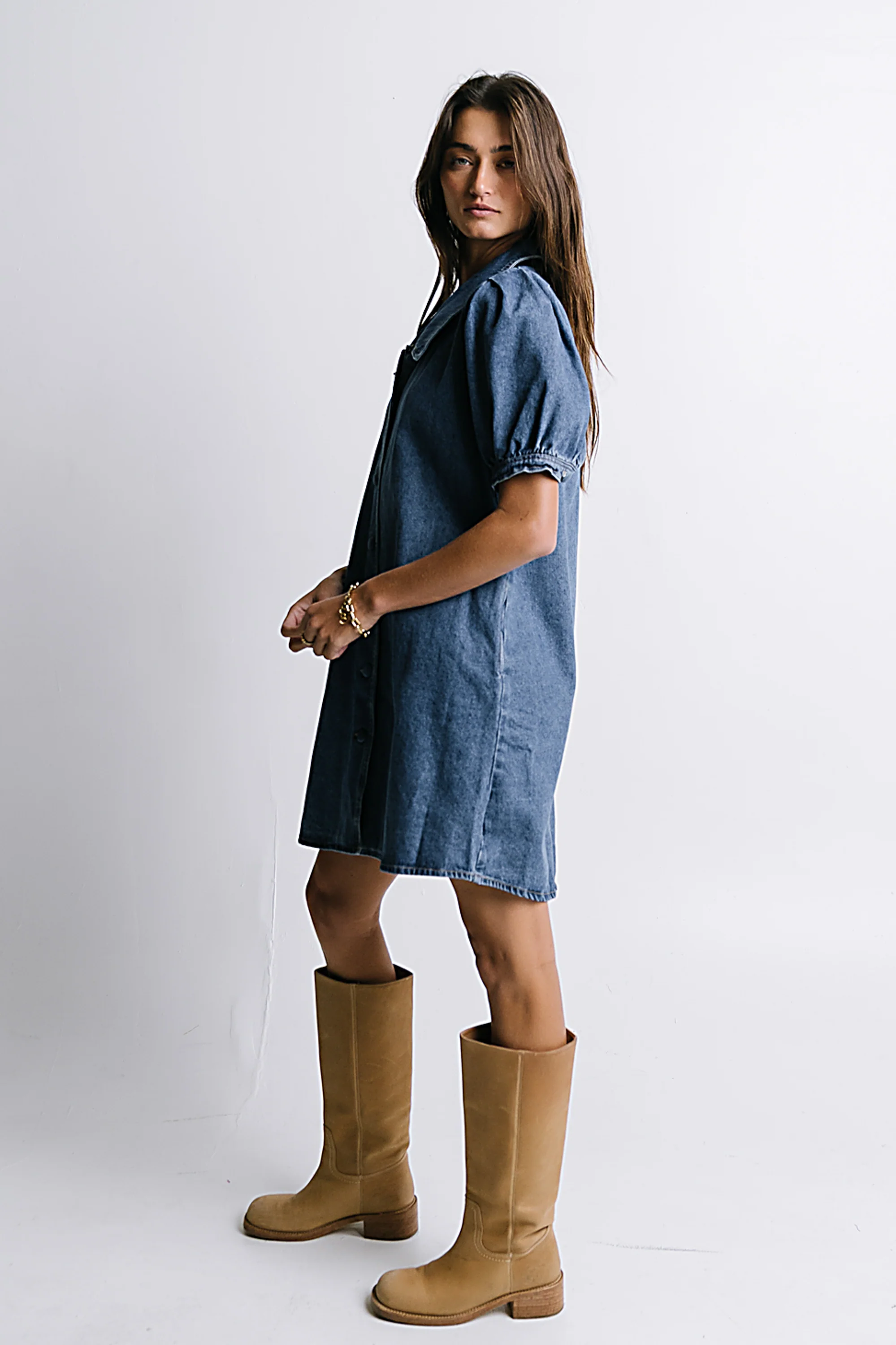 Lola Denim Baby Doll Dress - FINAL SALE - Image 3