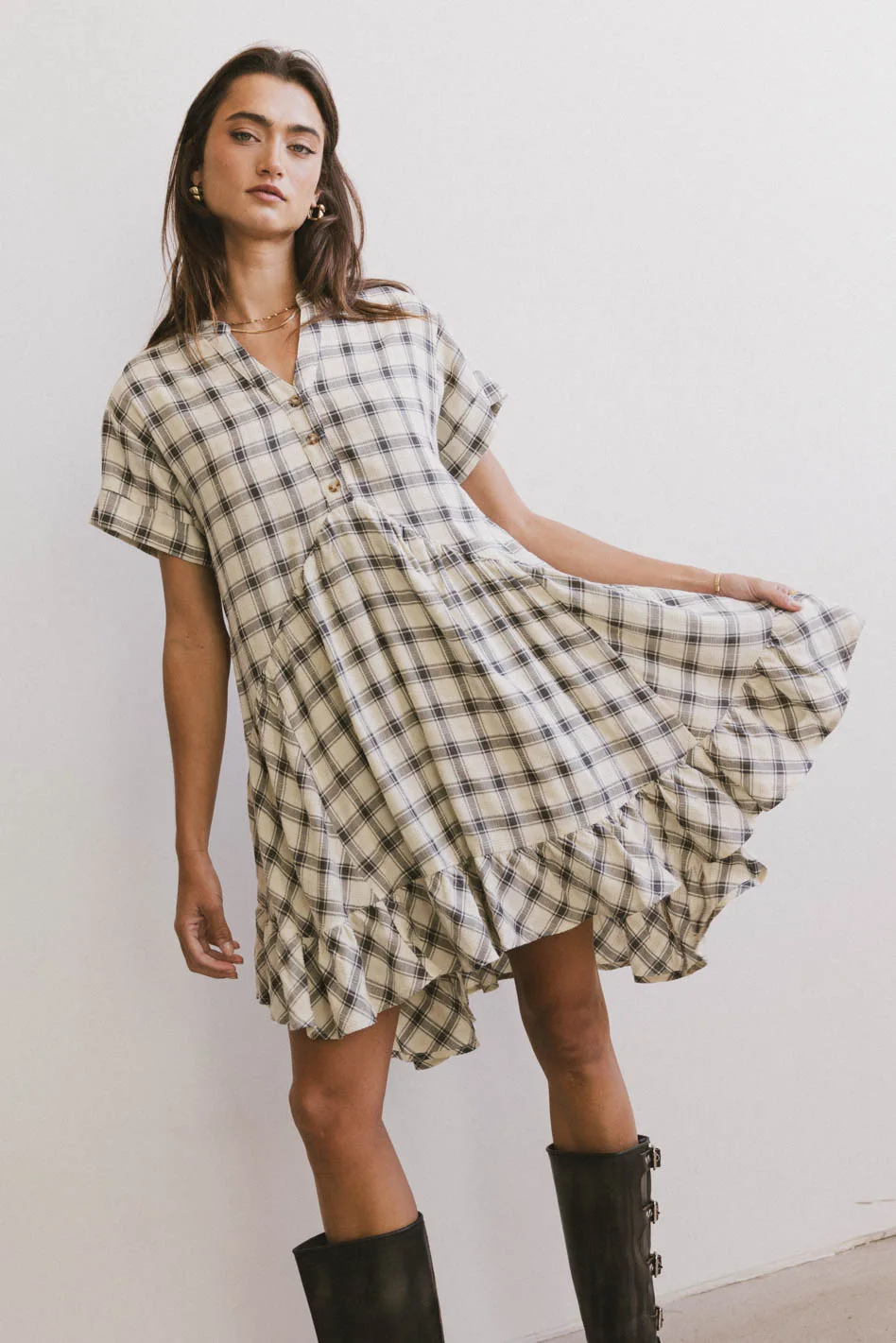 Loli Plaid Mini Dress - FINAL SALE - Image 3