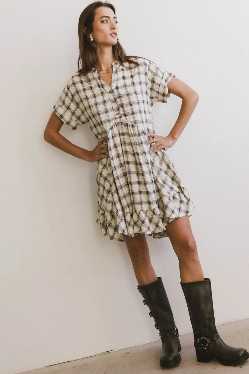Loli Plaid Mini Dress - FINAL SALE - Image 4