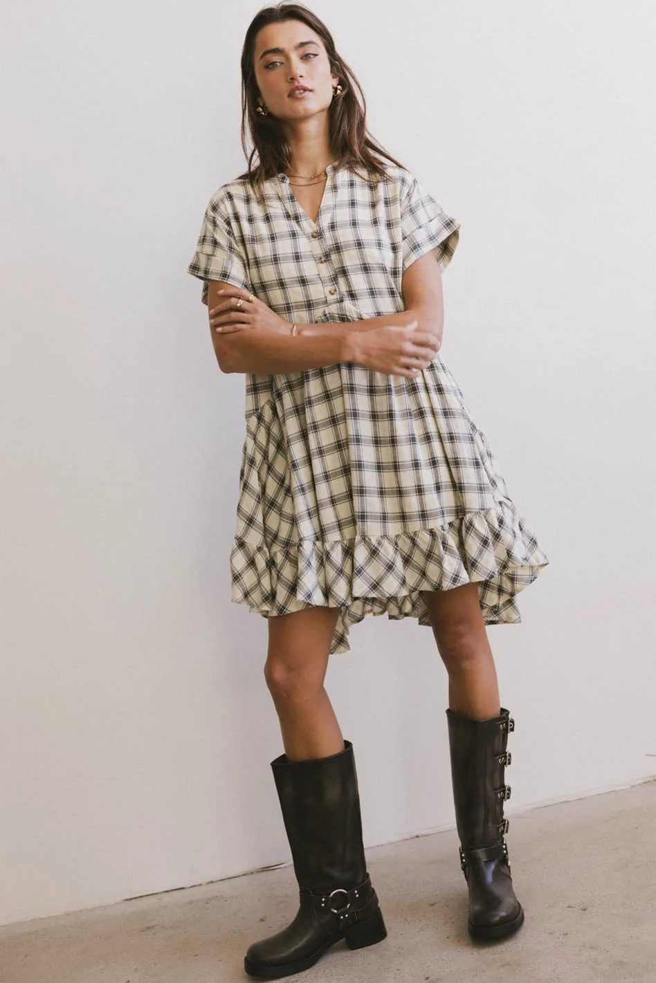 Loli Plaid Mini Dress - FINAL SALE - Image 5