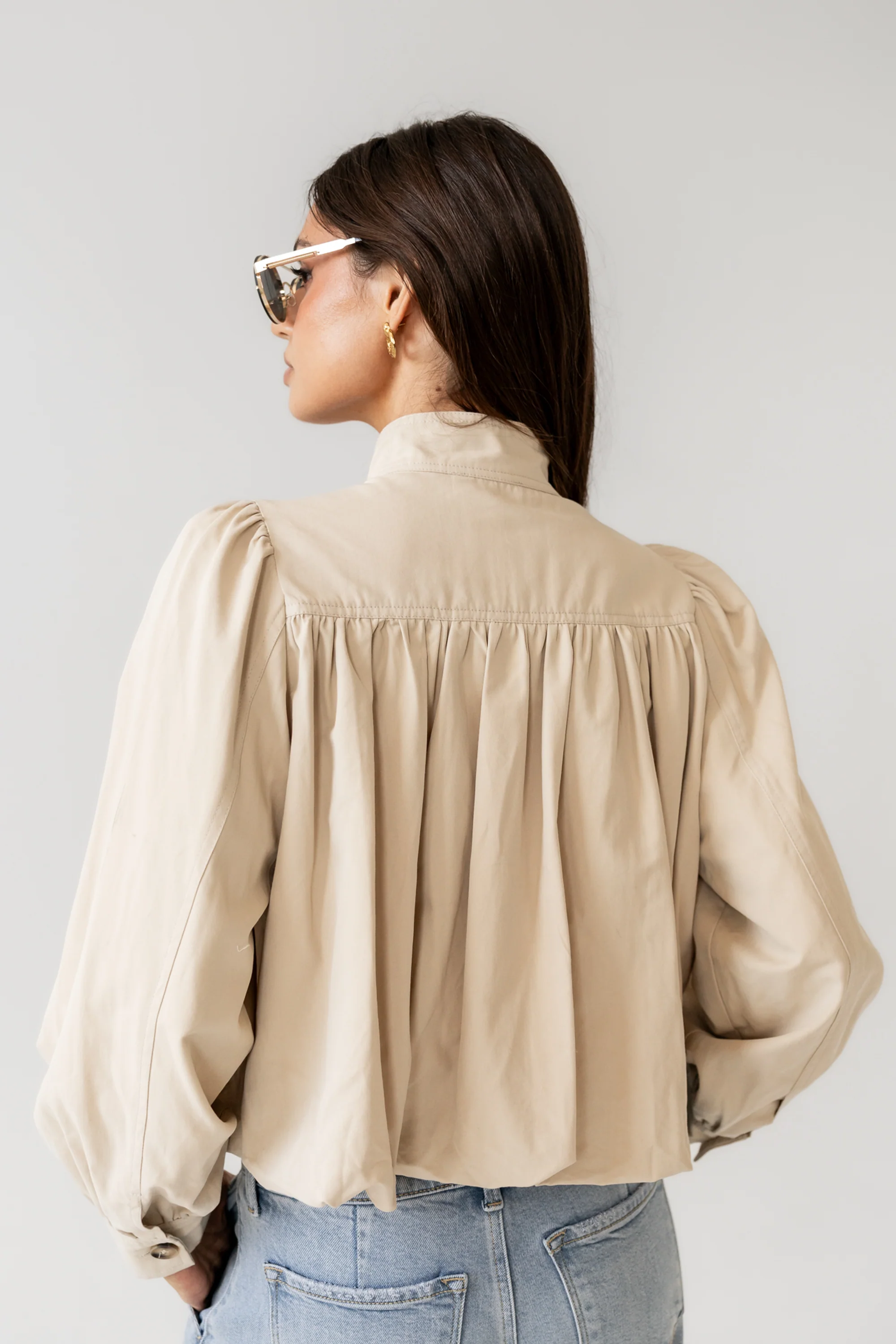 Londyn Bubble Jacket in Tan - Image 2