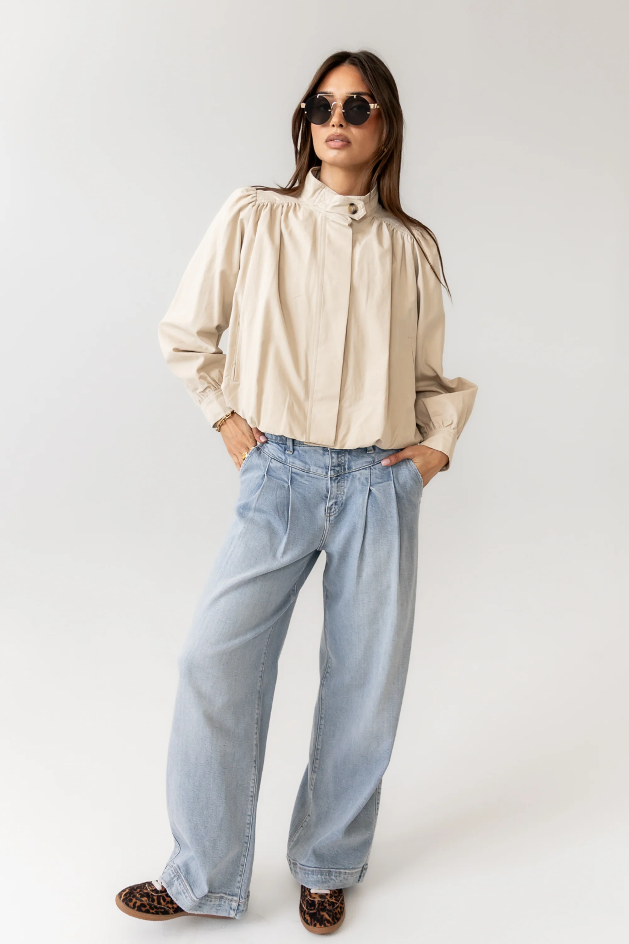 Londyn Bubble Jacket in Tan - Image 3