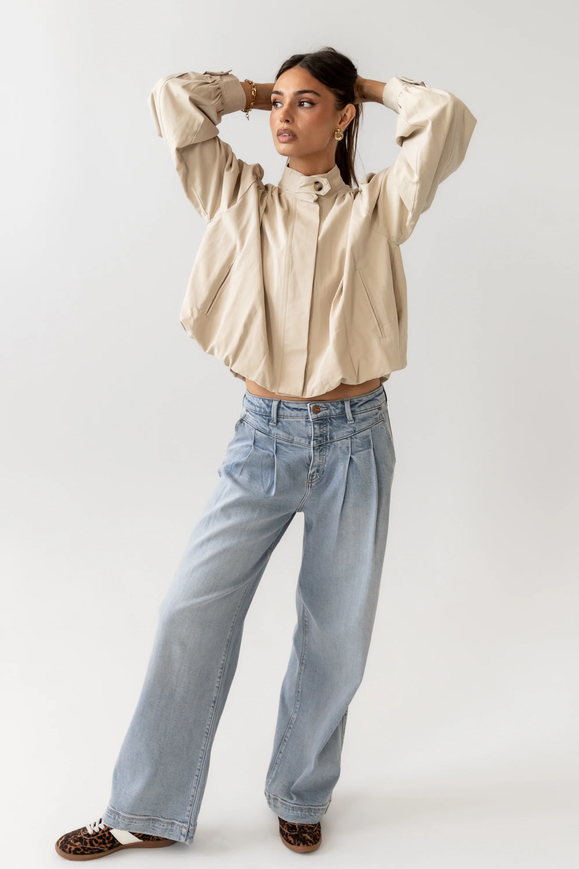 Londyn Bubble Jacket in Tan - Image 6