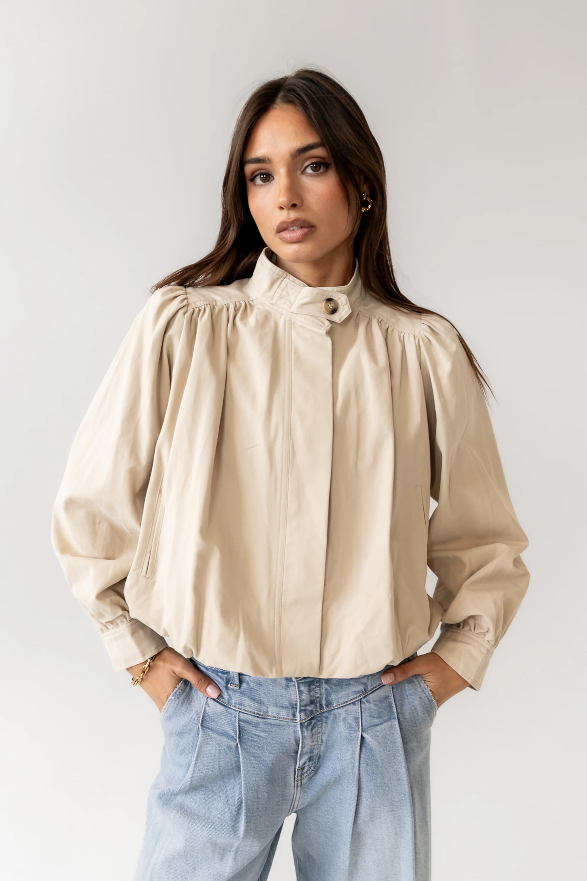 Londyn Bubble Jacket in Tan - Image 7