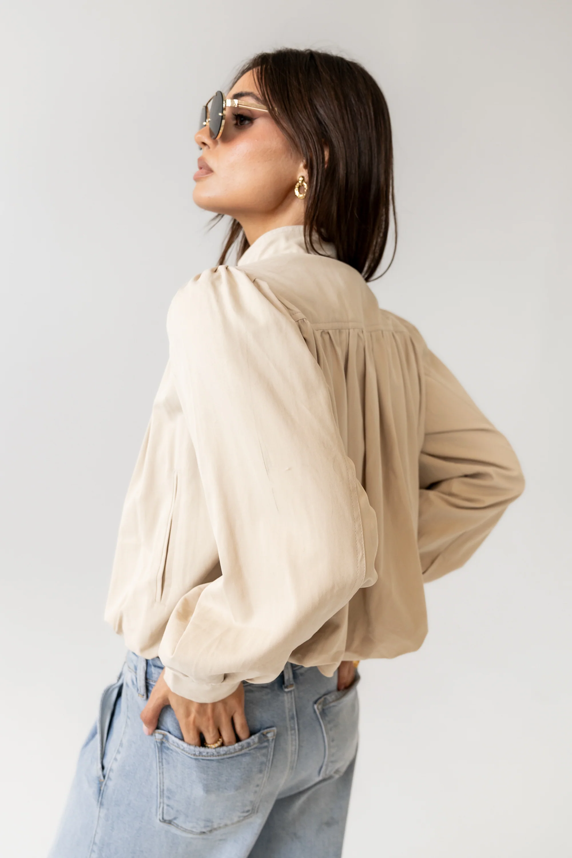 Londyn Bubble Jacket in Tan - Image 9
