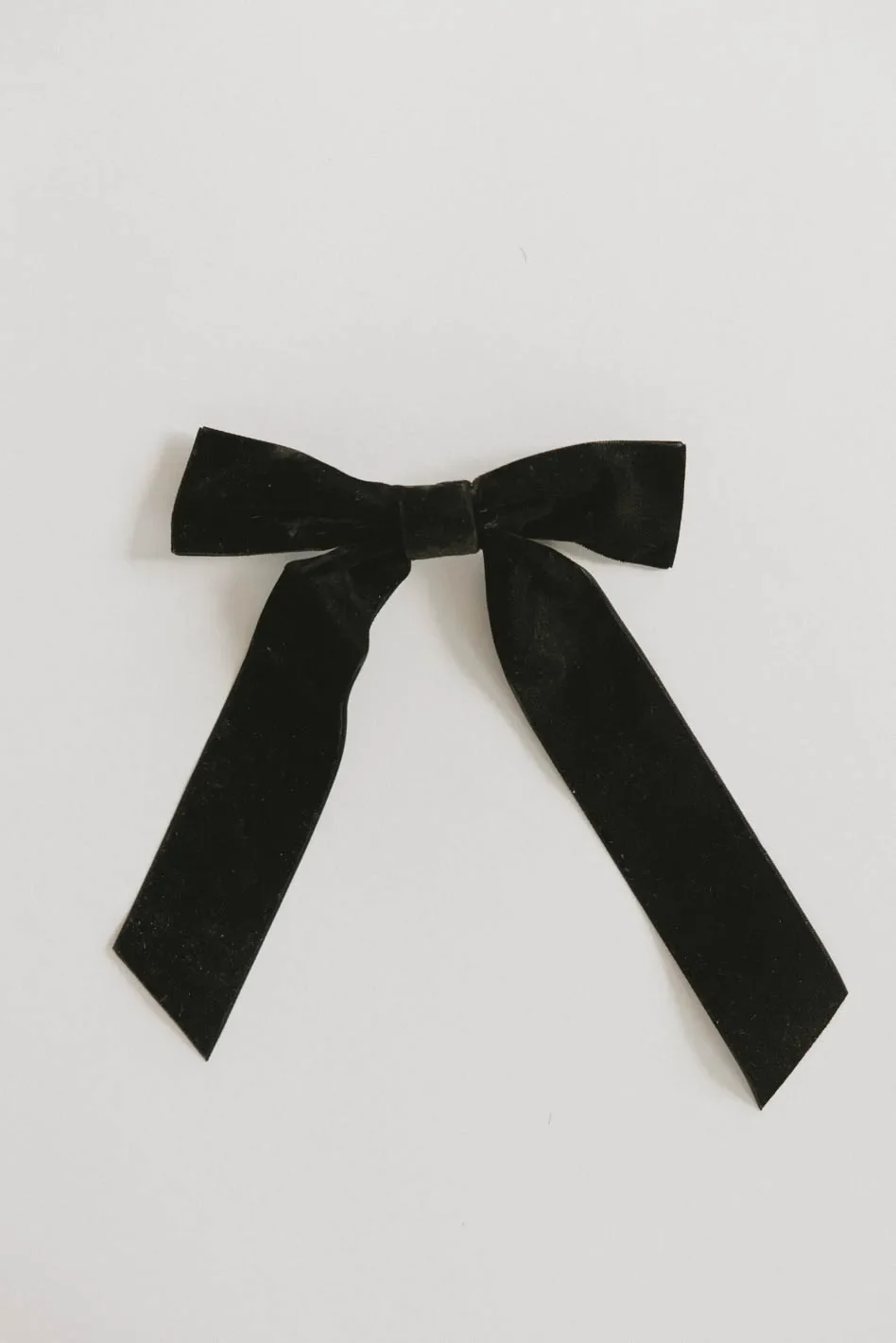 Long Tail Velvet Bow in Black - Image 2