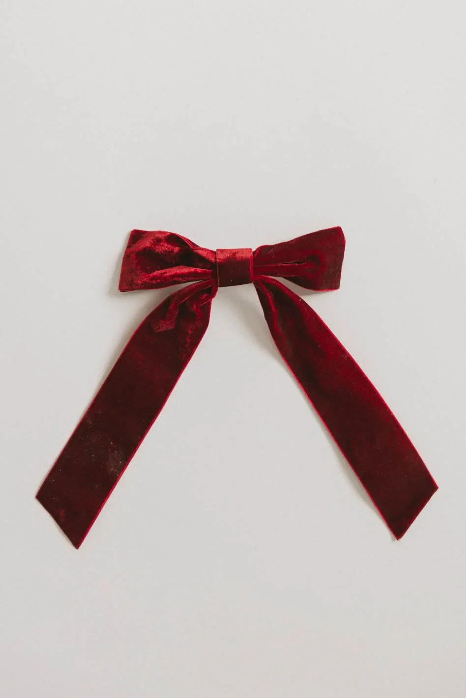 Long Tail Velvet Bow in Burgundy - FINAL SALE - Image 2