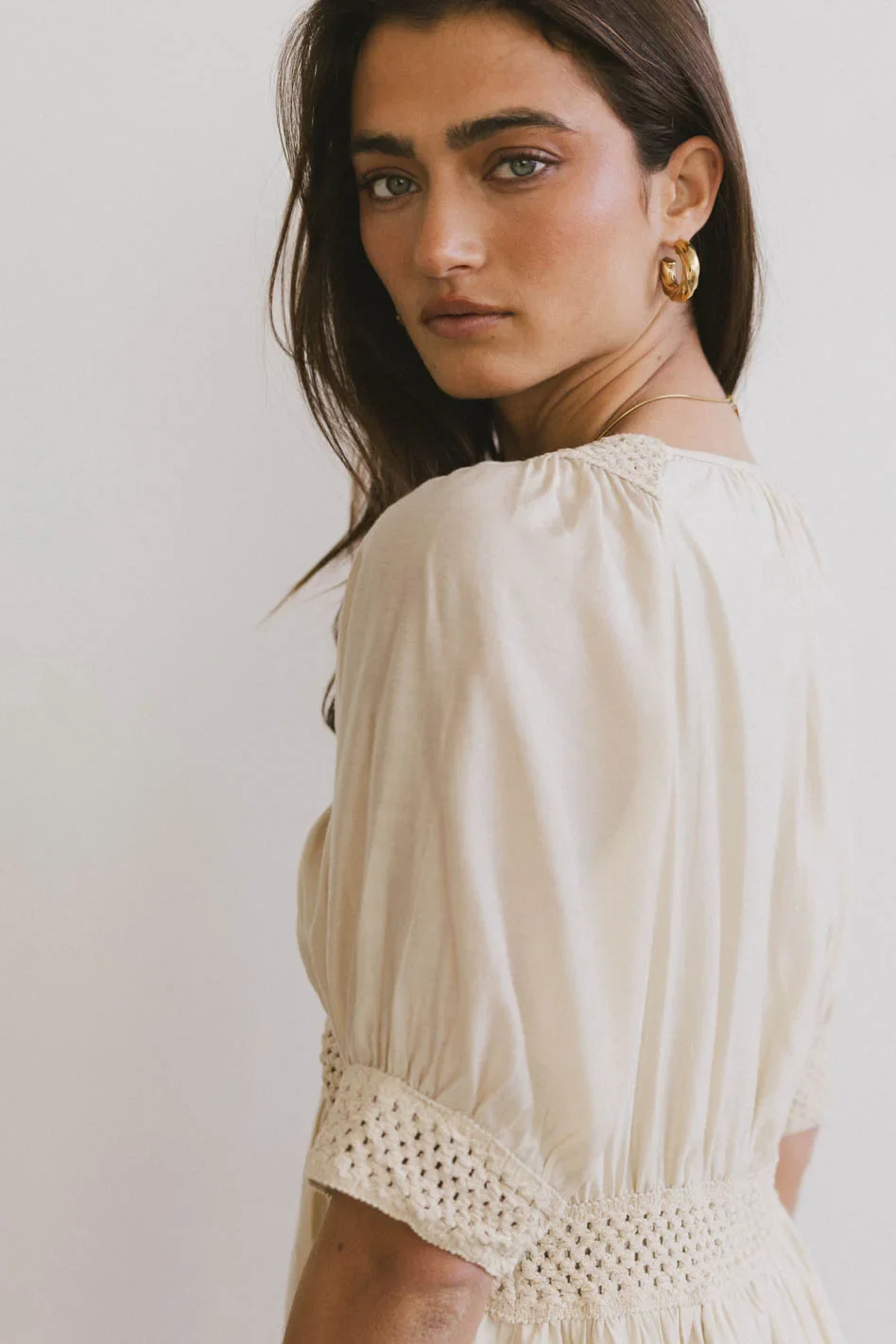 Lorna Mini Dress in Natural - FINAL SALE - Image 5