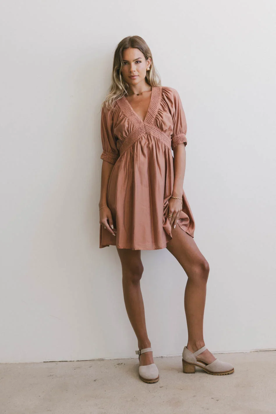 Lorna Mini Dress in Rust - FINAL SALE - Image 3