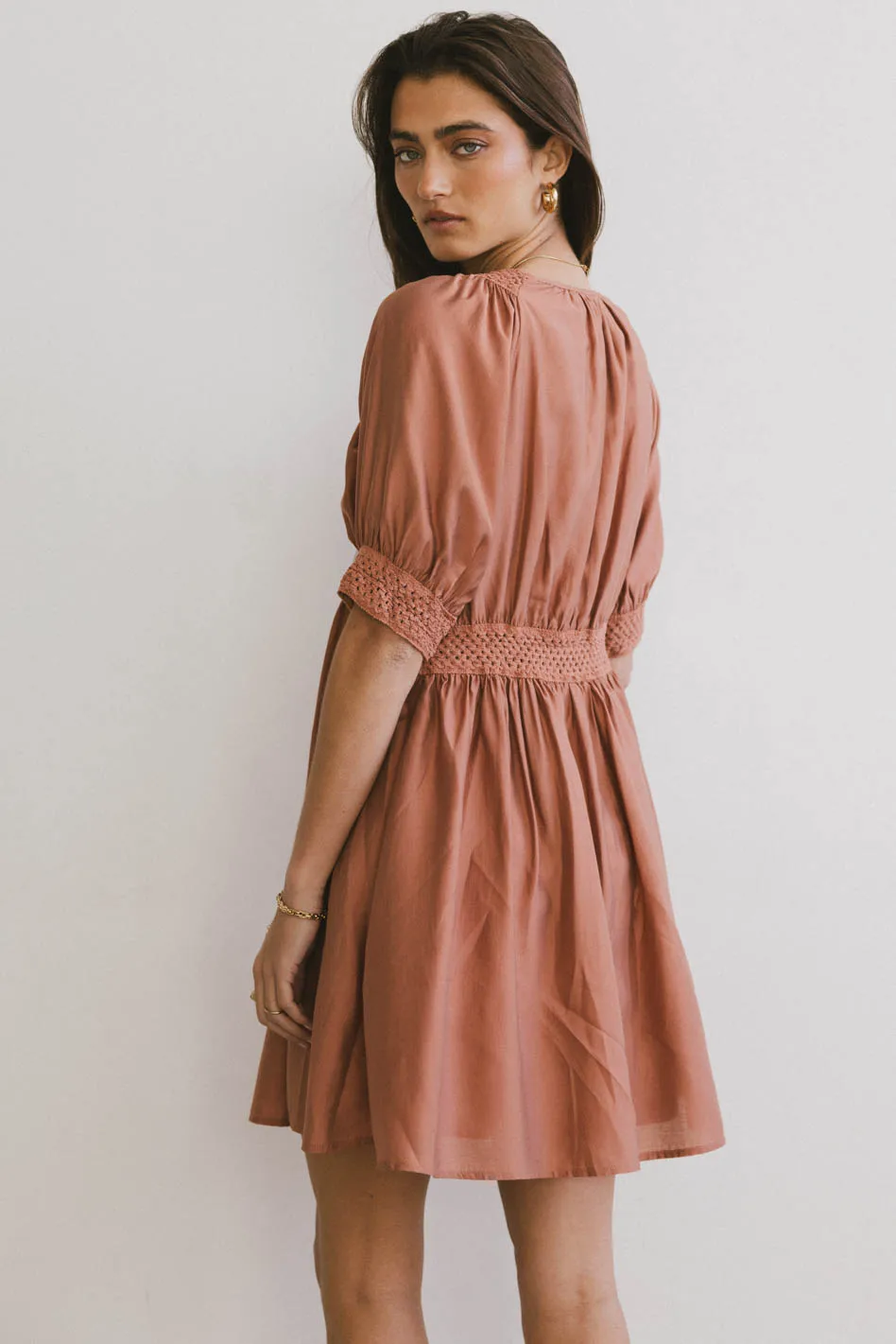 Lorna Mini Dress in Rust - FINAL SALE - Image 4