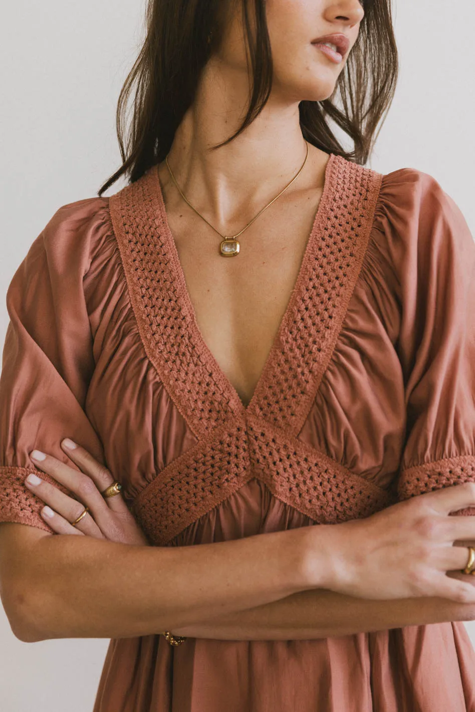 Lorna Mini Dress in Rust - FINAL SALE - Image 5
