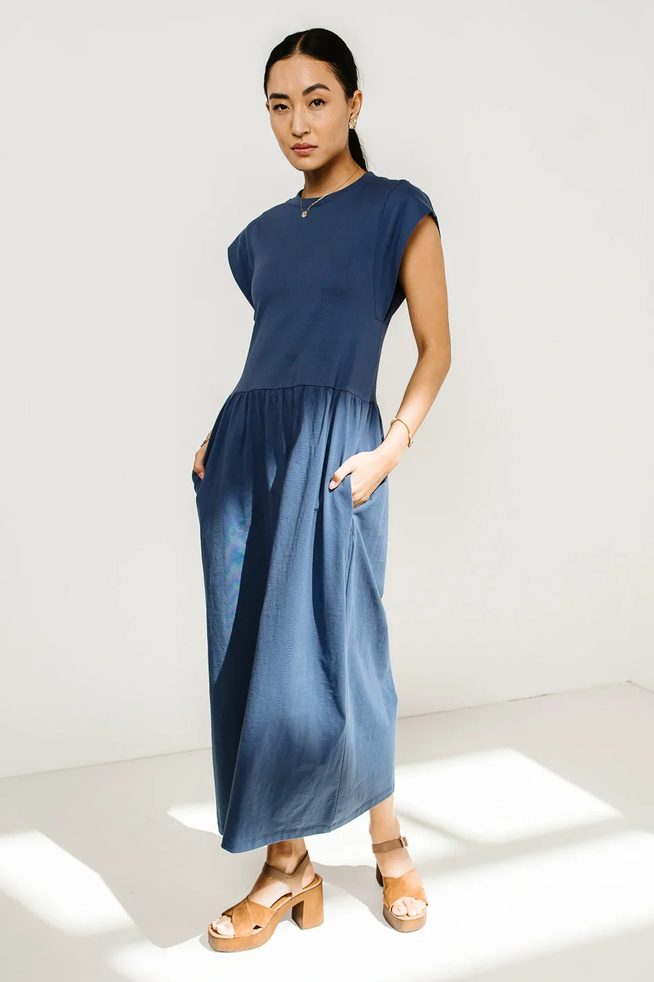 Louie Midi Dress in Indigo - FINAL SALE - Image 4