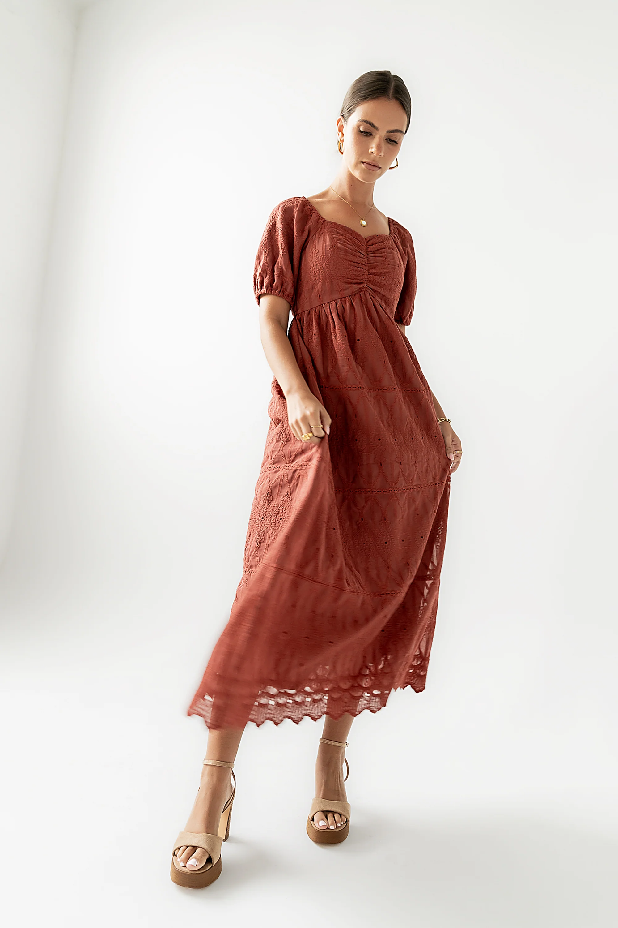 Luca Embroidered Maxi Dress in Dark Berry - FINAL SALE - Image 8