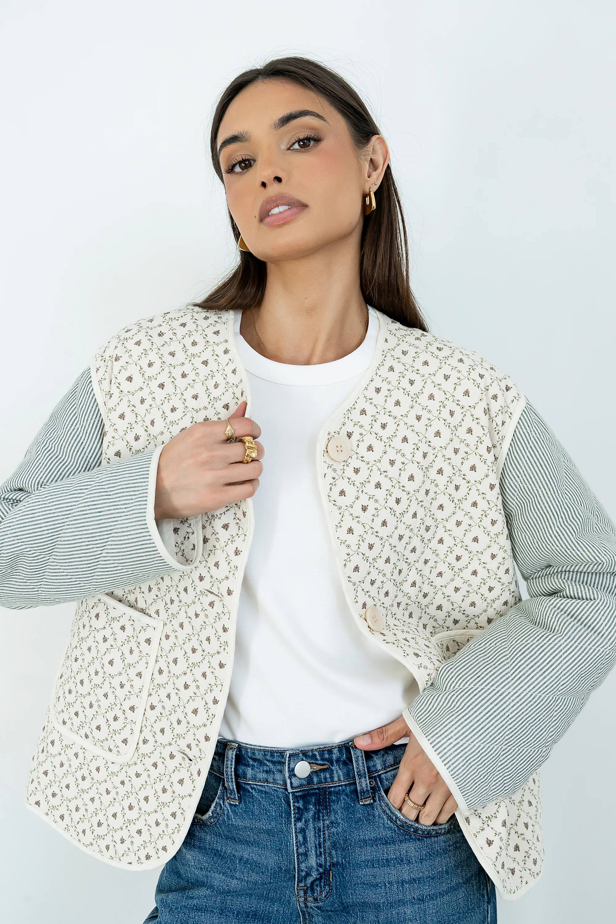Lucas Quilted Jacket in Forest - Image 2
