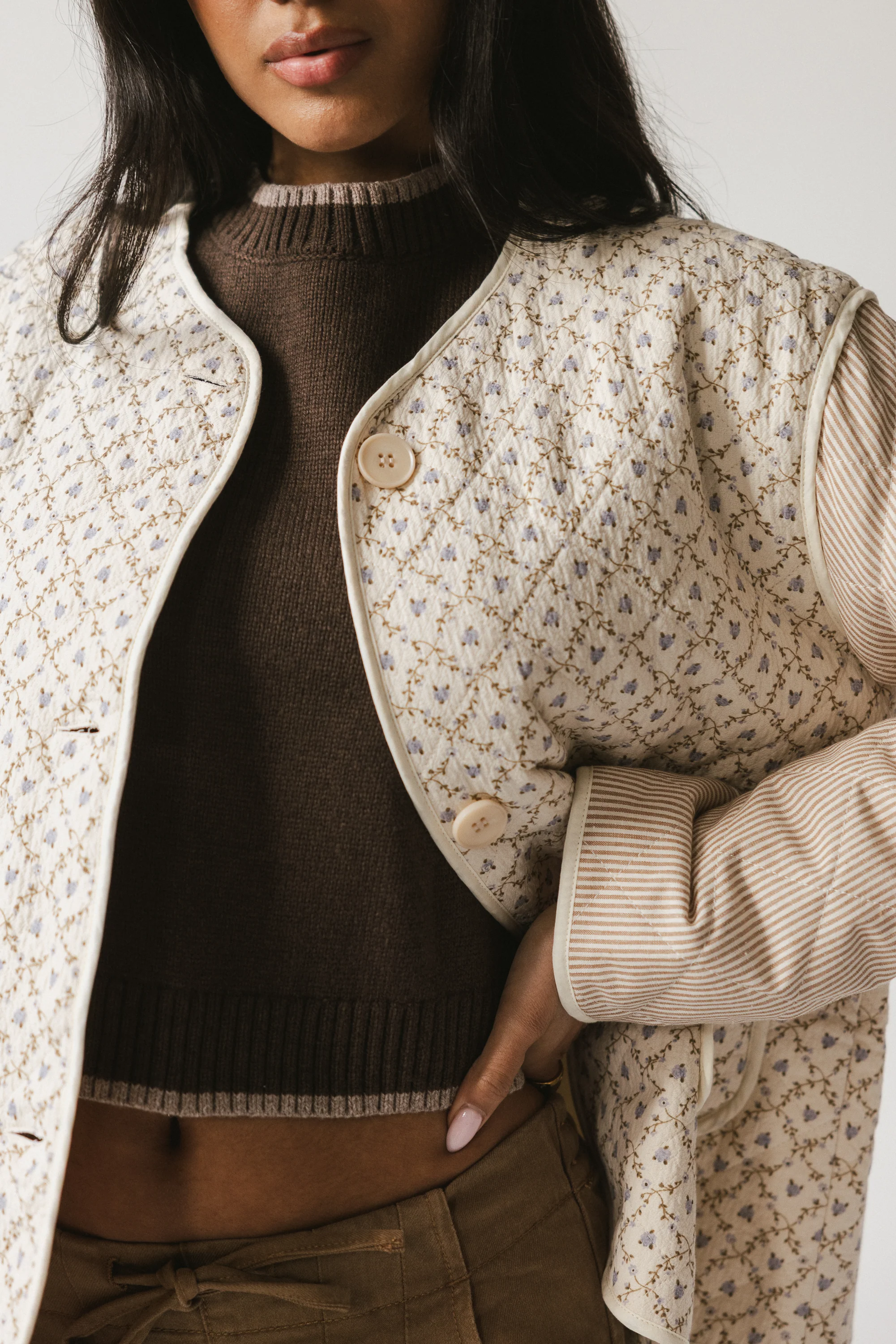 Lucas Quilted Jacket in Latte - FINAL SALE - Image 6