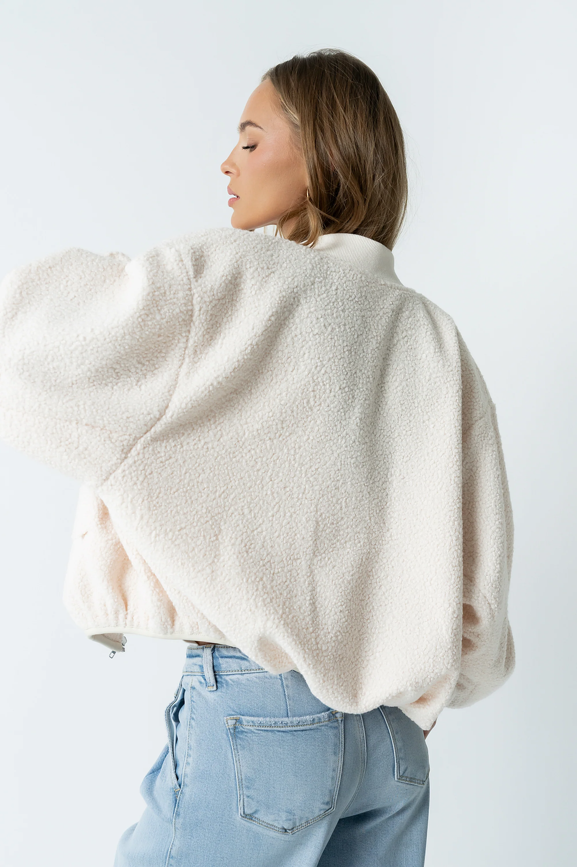 Lucie Sherpa Bomber Jacket - Image 3