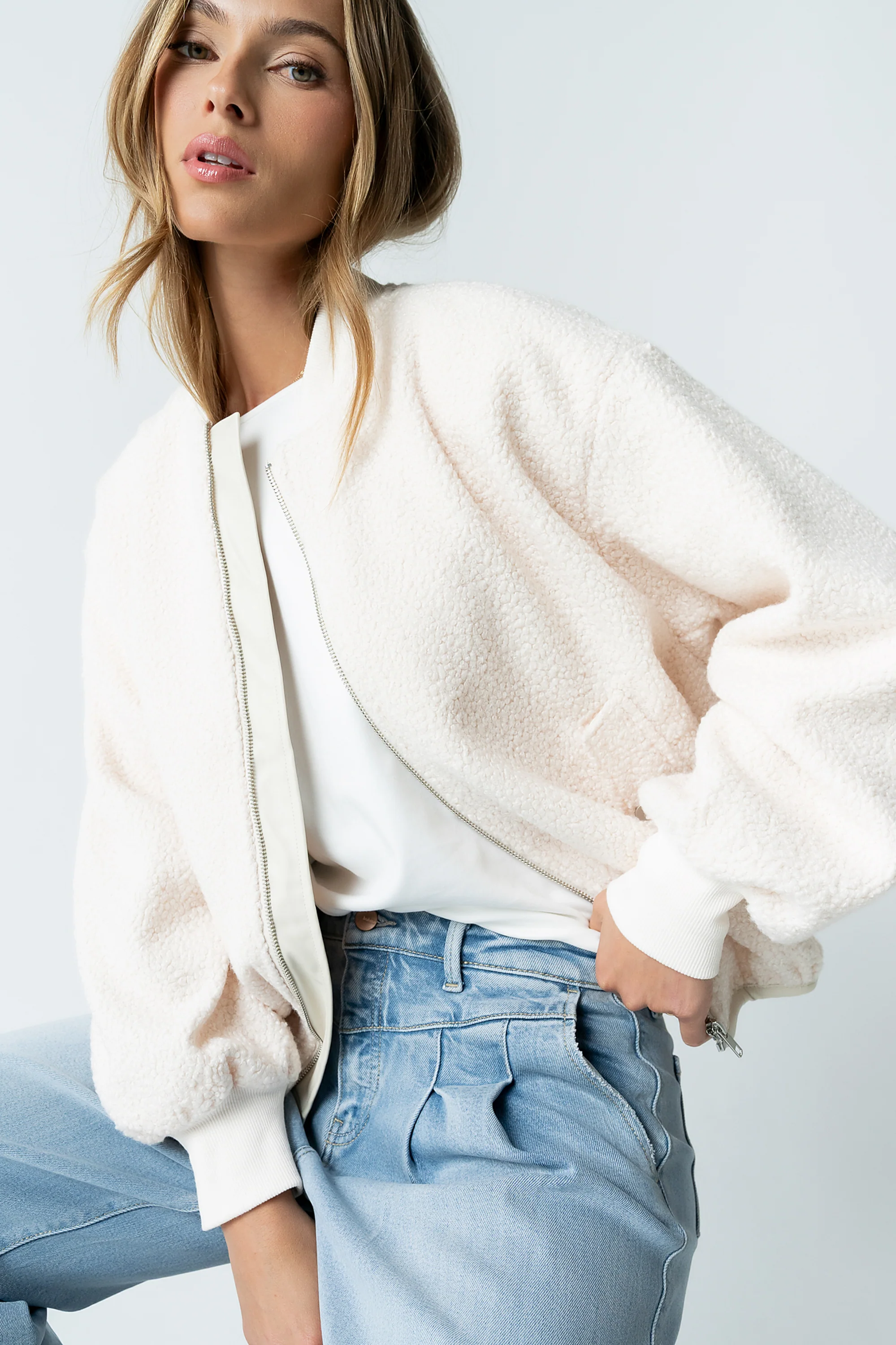 Lucie Sherpa Bomber Jacket - Image 4
