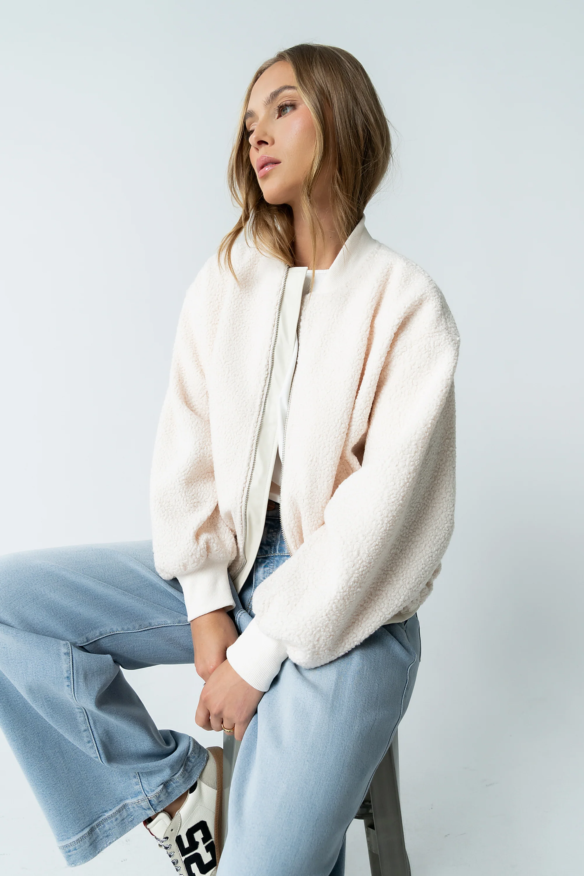 Lucie Sherpa Bomber Jacket - Image 9