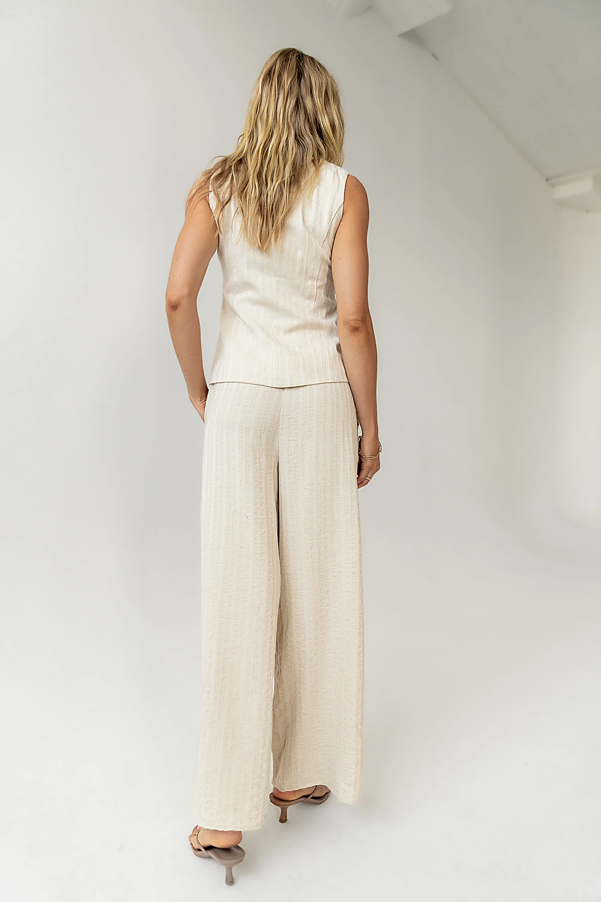Lucy Striped Baggy Pants in Natural - Image 5