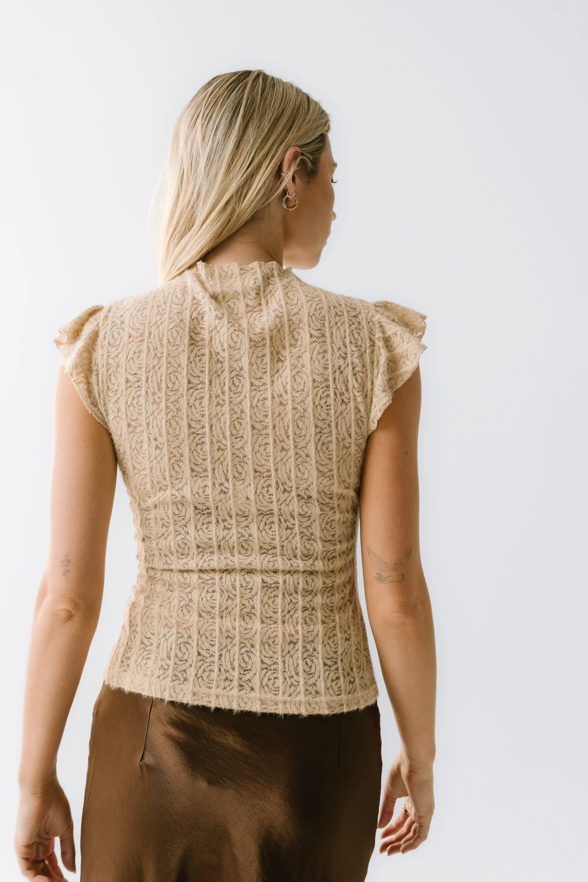 Lue Sheer Top in Taupe - FINAL SALE - Image 4