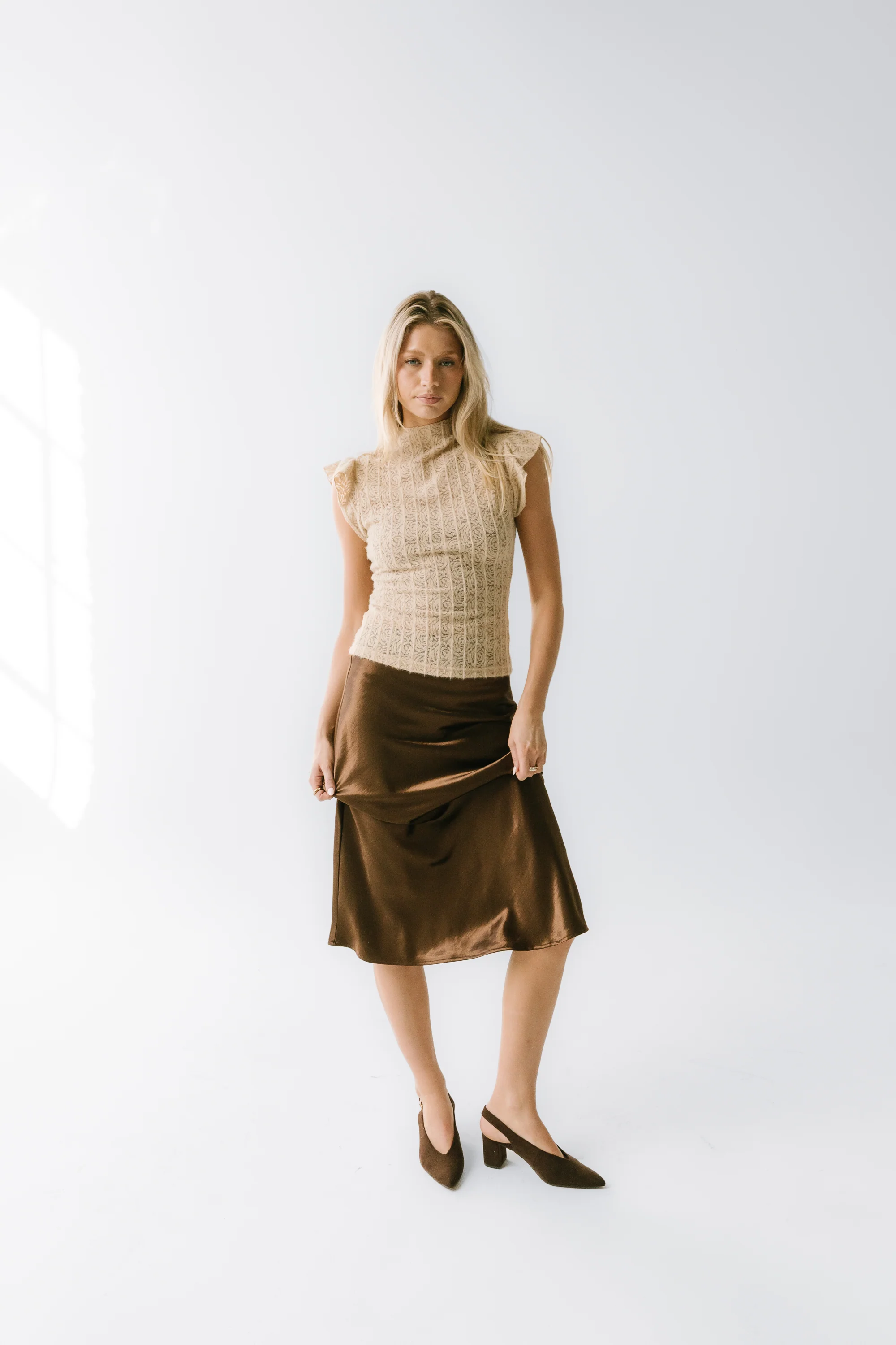 Lue Sheer Top in Taupe - FINAL SALE - Image 6