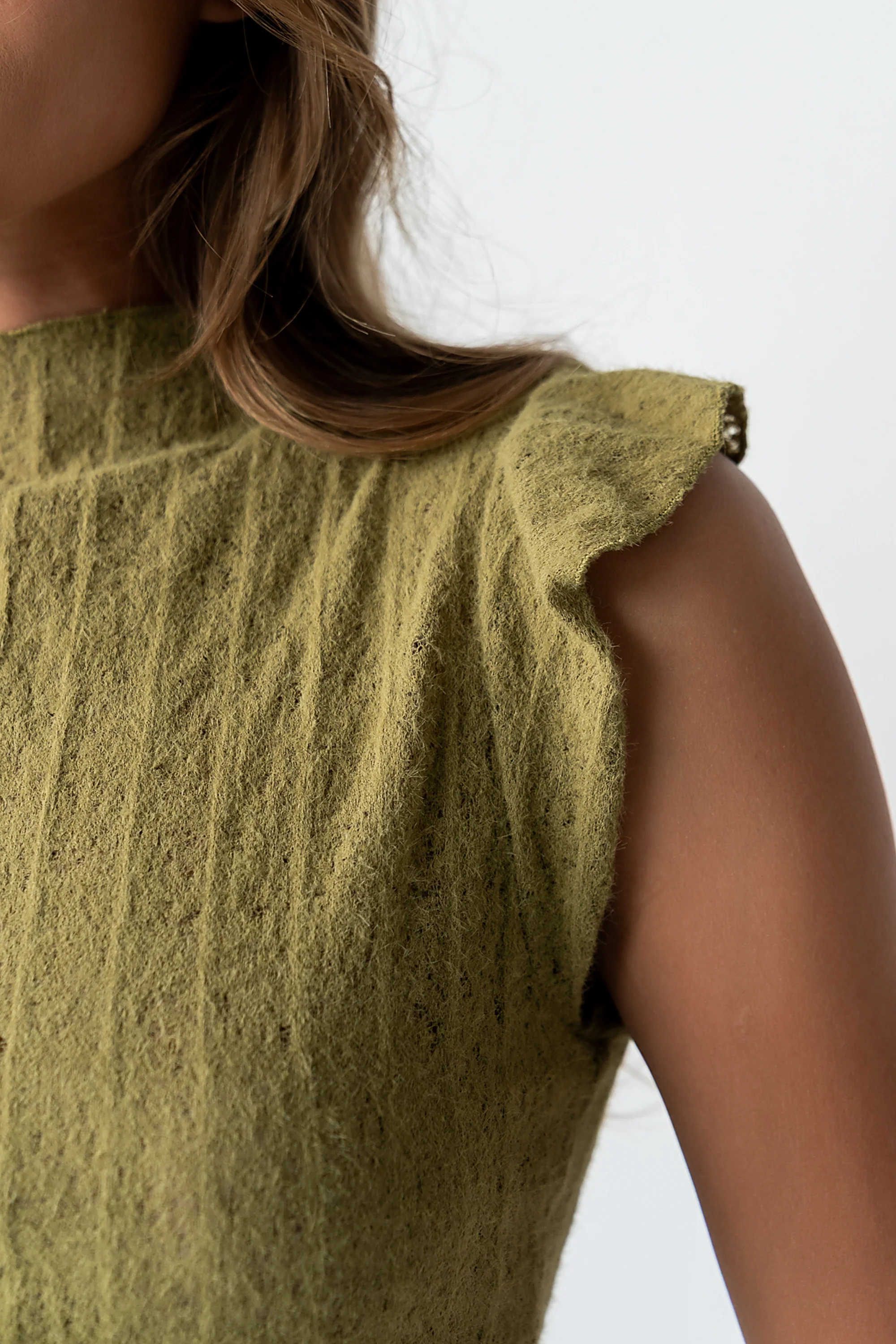 Lue Sheer Top in Olive - FINAL SALE - Image 3