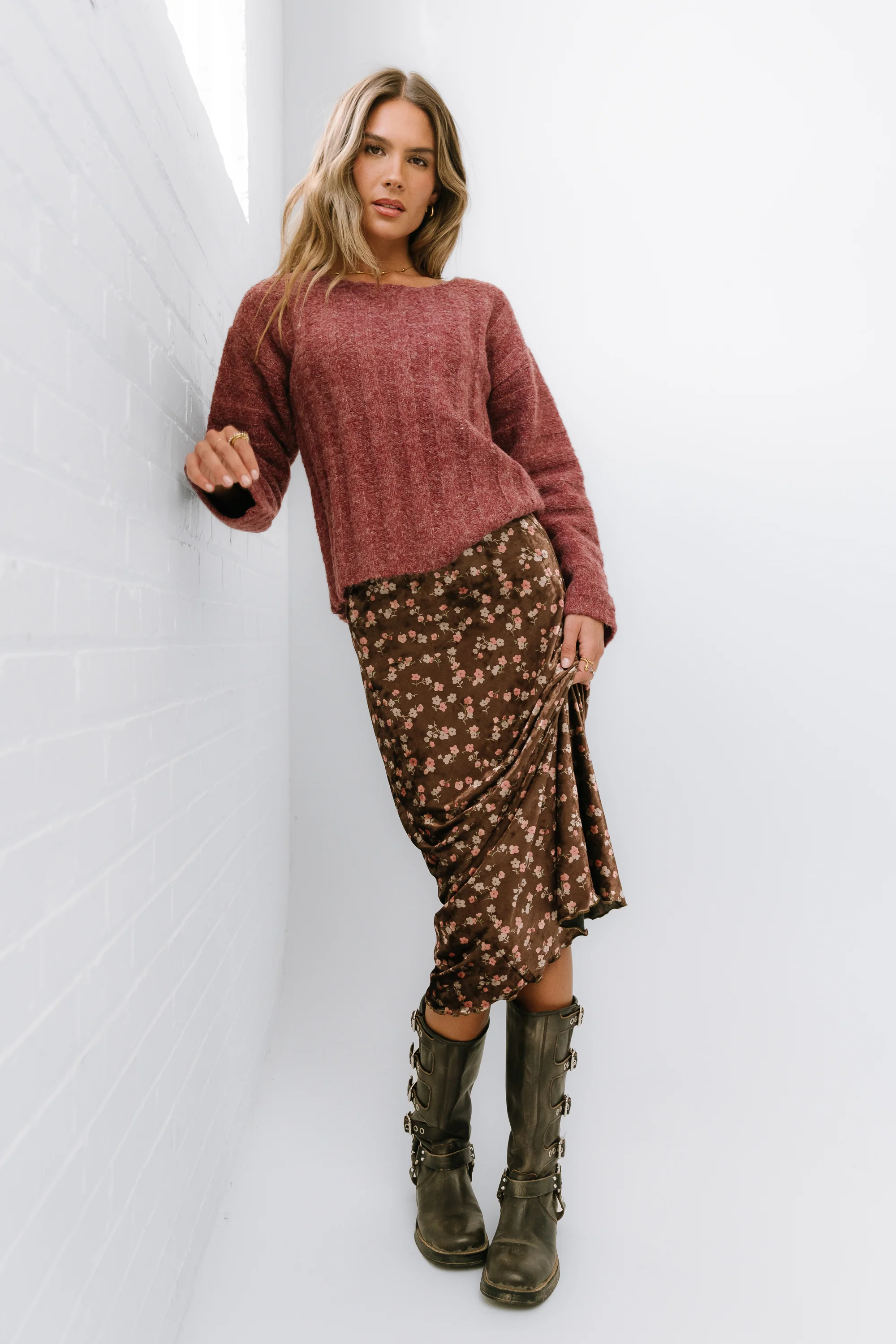 Luella Velvet Midi Skirt - FINAL SALE - Image 3