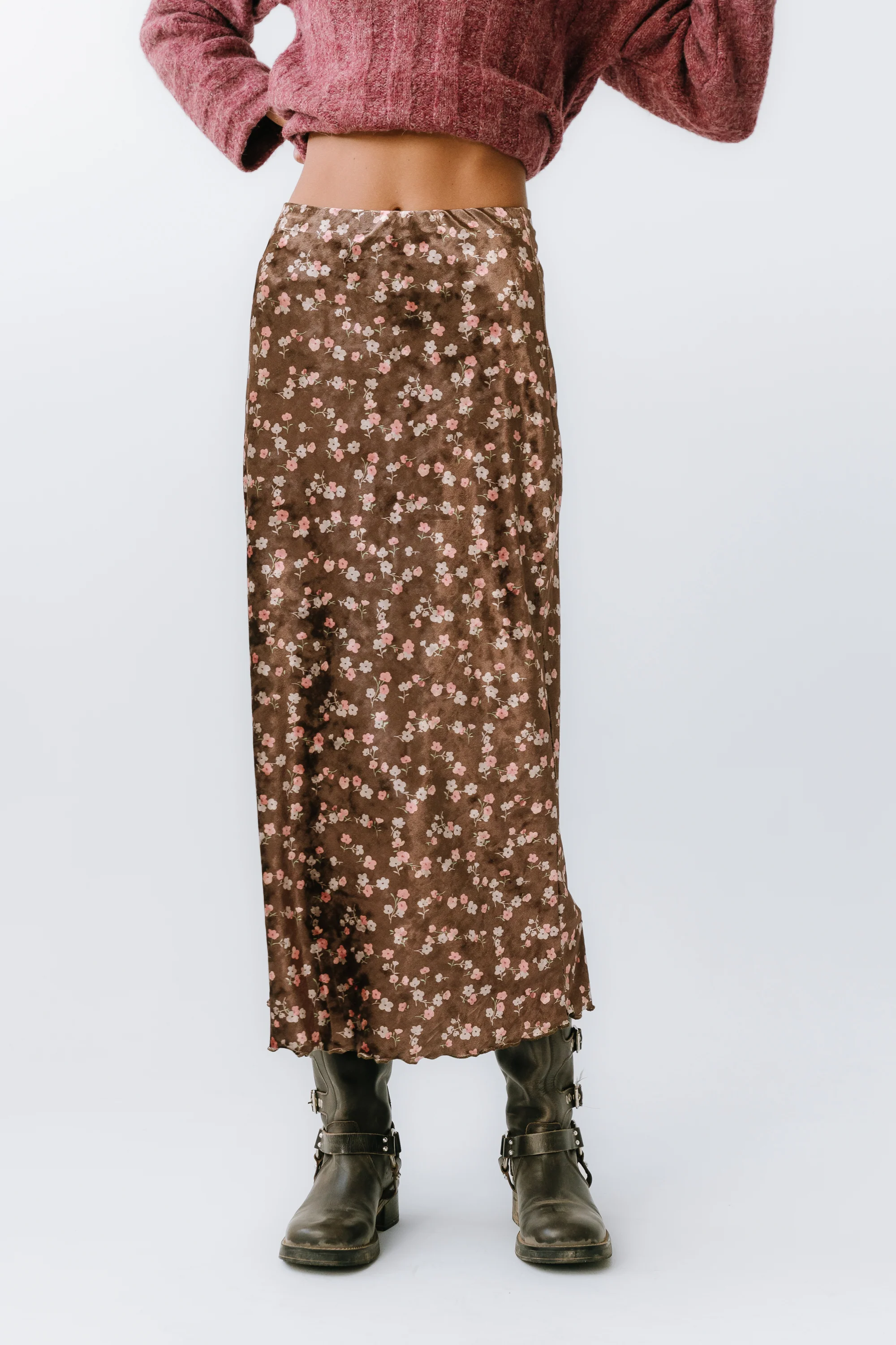 Luella Velvet Midi Skirt - FINAL SALE - Image 4